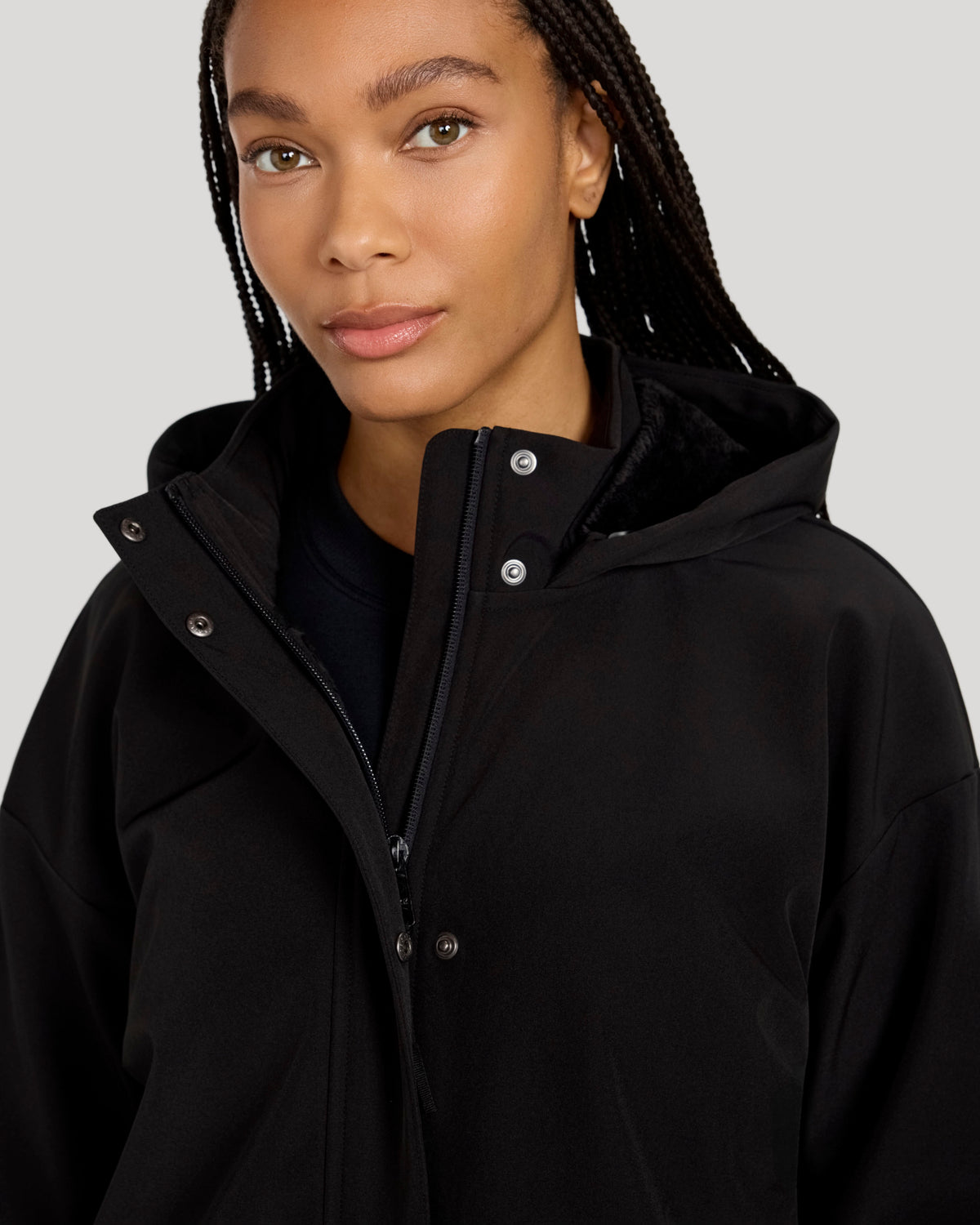 The Travel Long Softshell Jacket - Jet Black