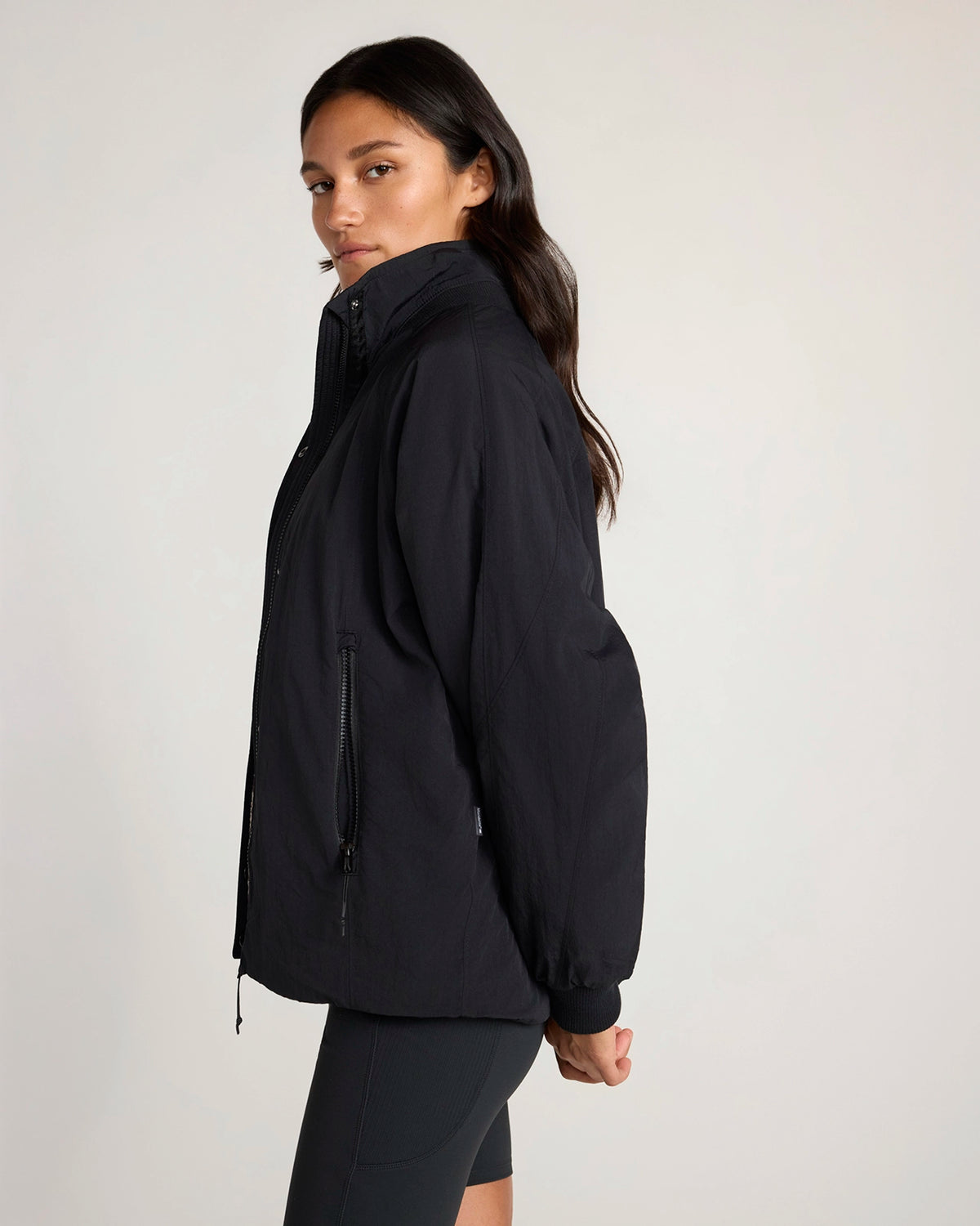 The Travel Fleece-Lined Coach Jacket - Black