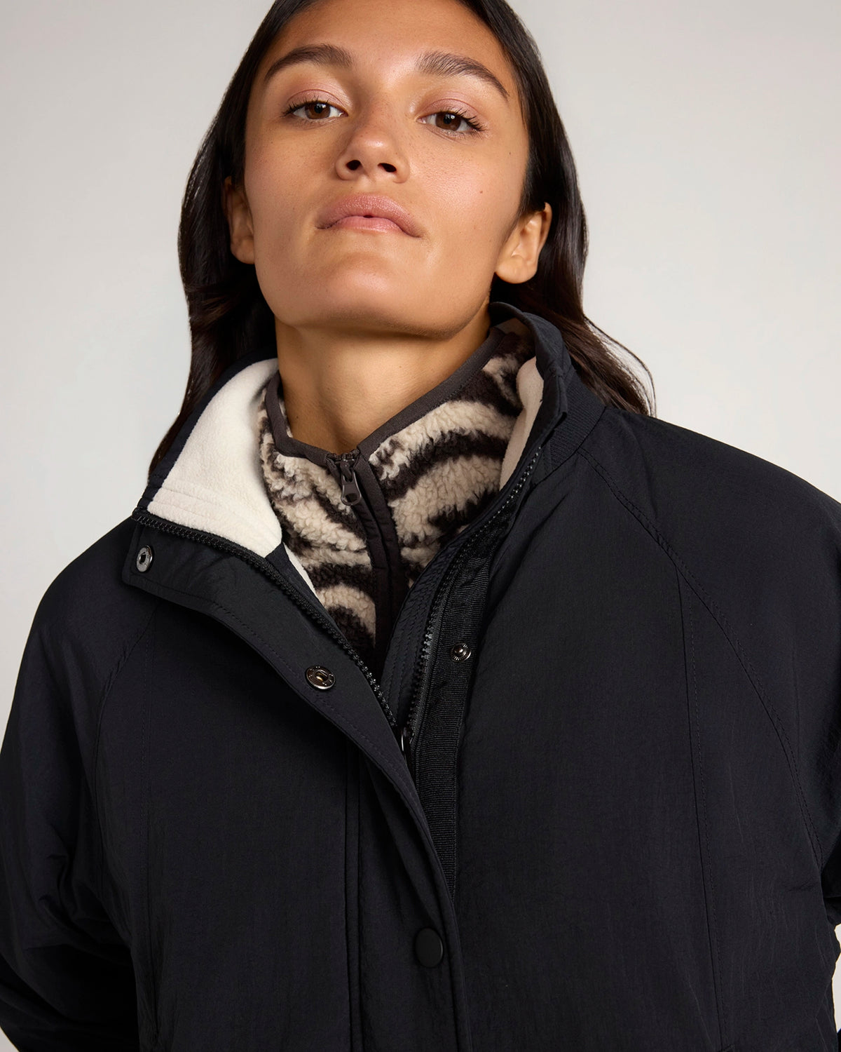 The Travel Fleece-Lined Coach Jacket - Black