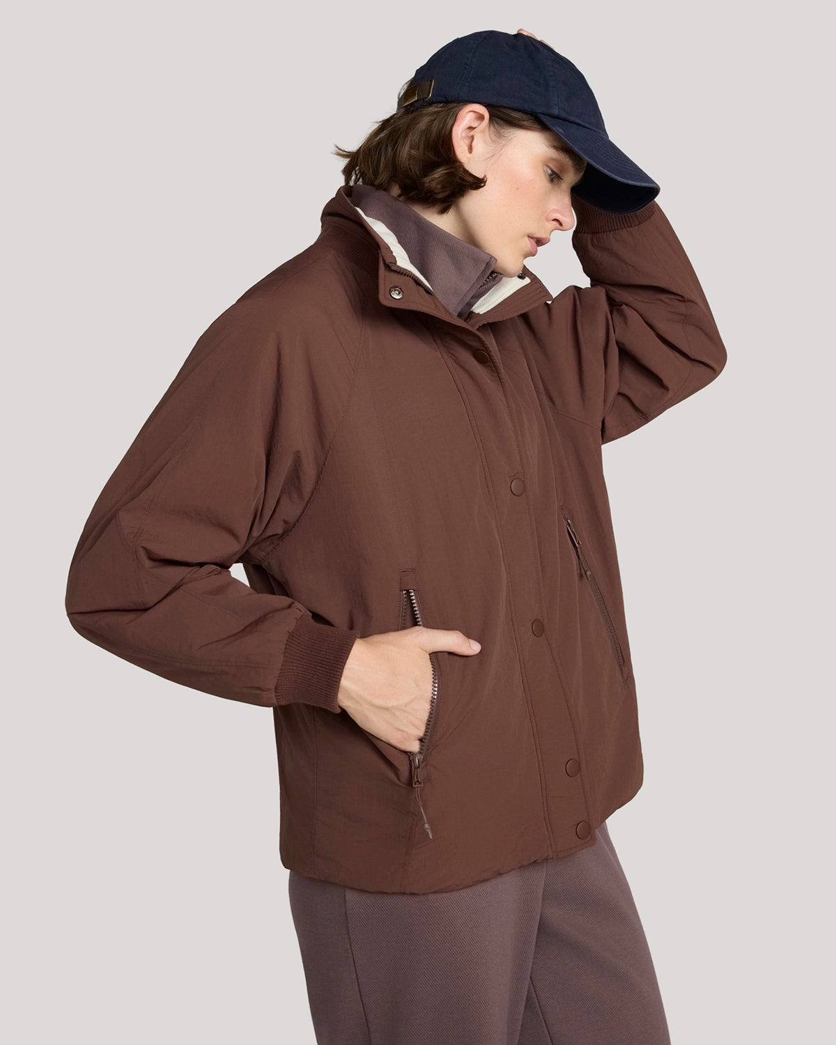 The Travel Fleece-Lined Coach Jacket - Shaved Chocolate