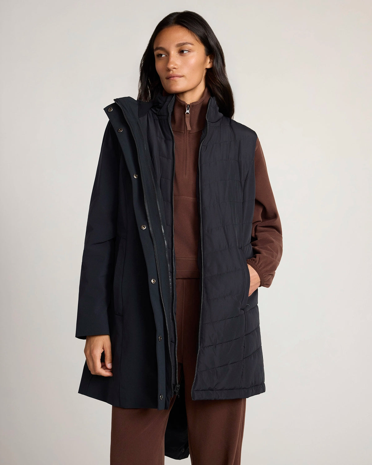 The Travel 3-in-1 Filled Jacket - Black