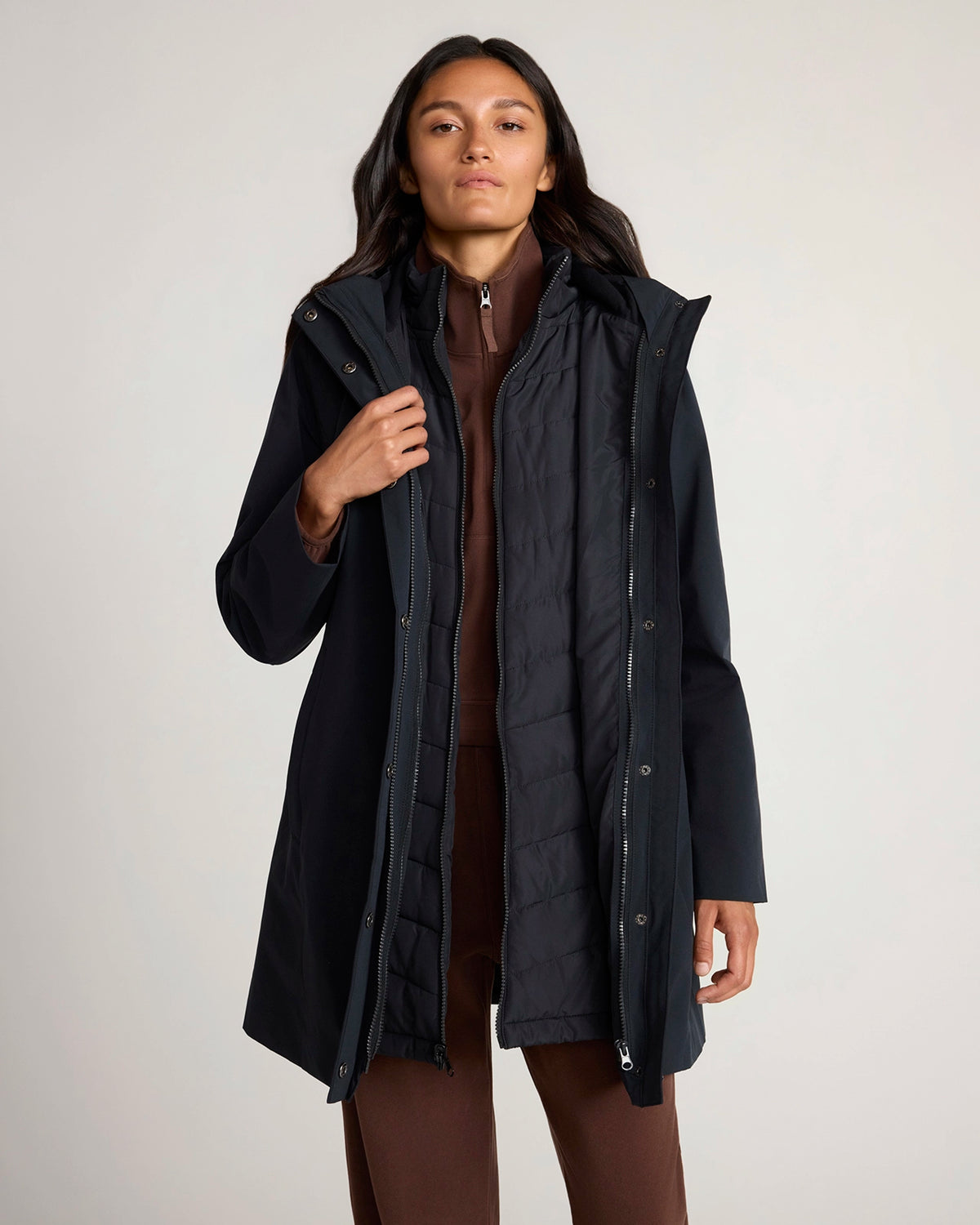 The Travel 3-in-1 Filled Jacket - Black