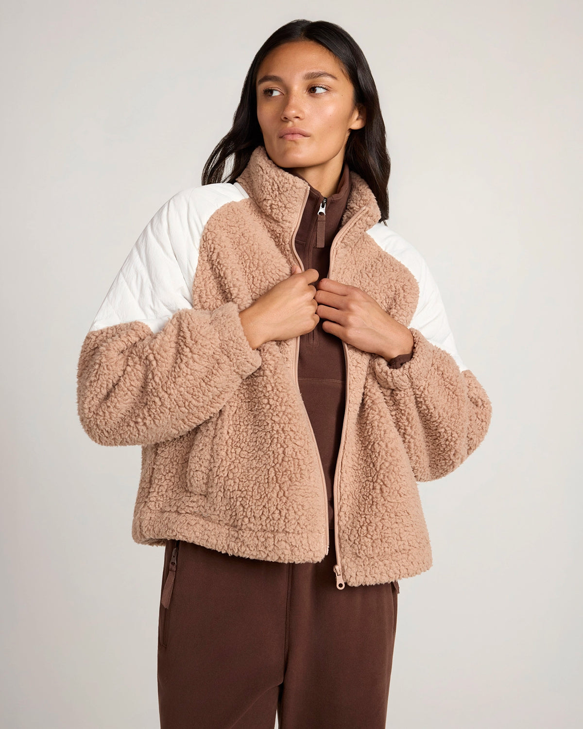 The Soft Luxe Berber Jacket - Warm Taupe