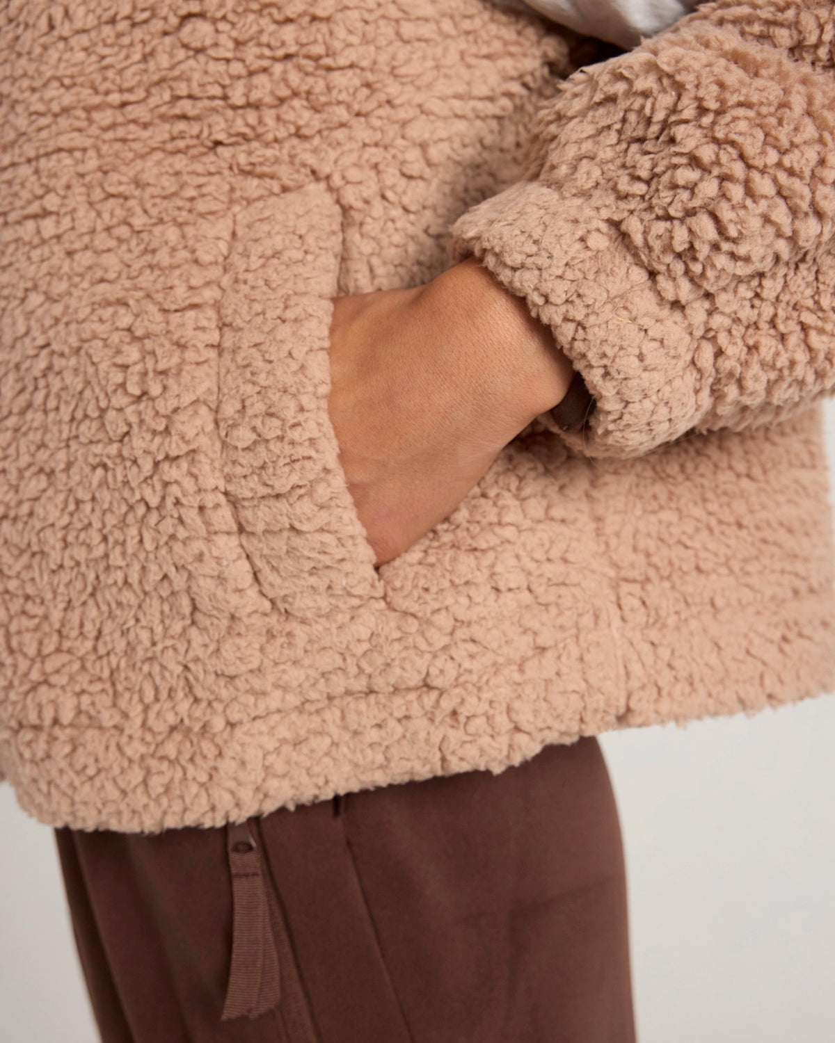 The Soft Luxe Berber Jacket - Warm Taupe