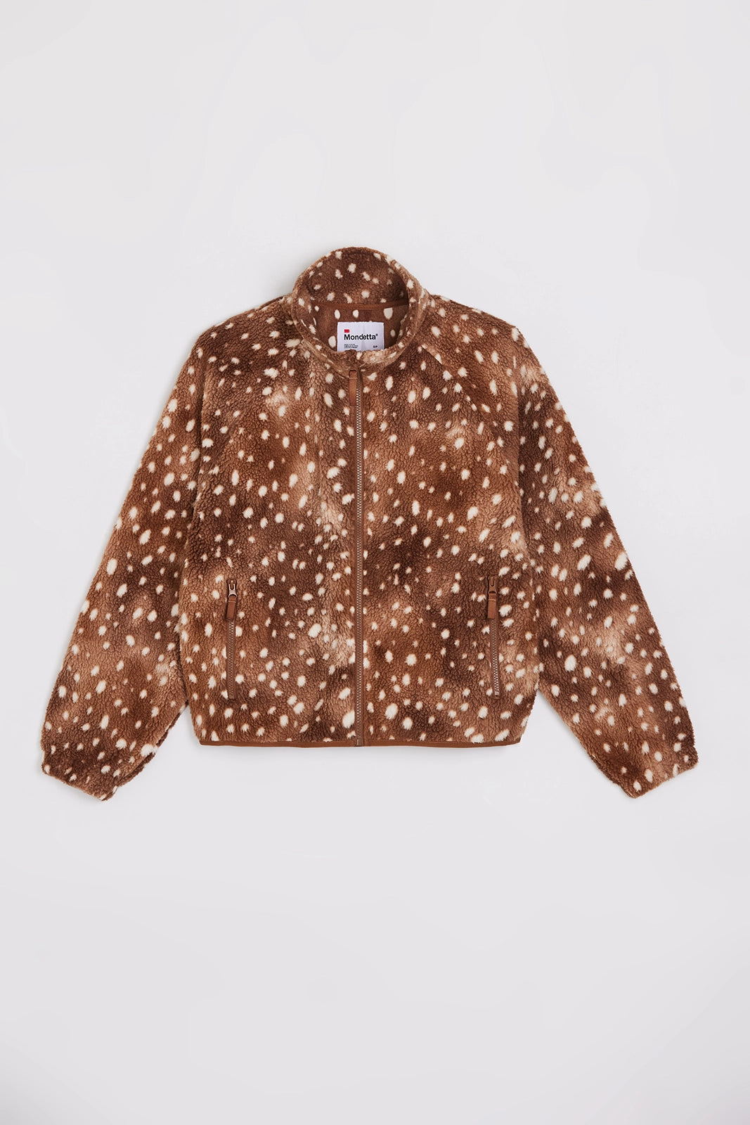 The Soft Luxe Printed Berber Full Zip Jacket - Fawn Print