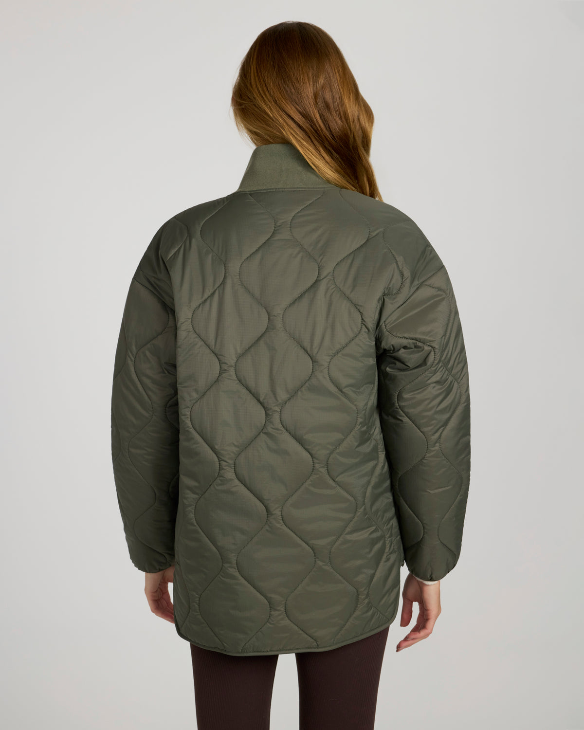 The Travel Quilted Bomber Jacket - Tea Leaf