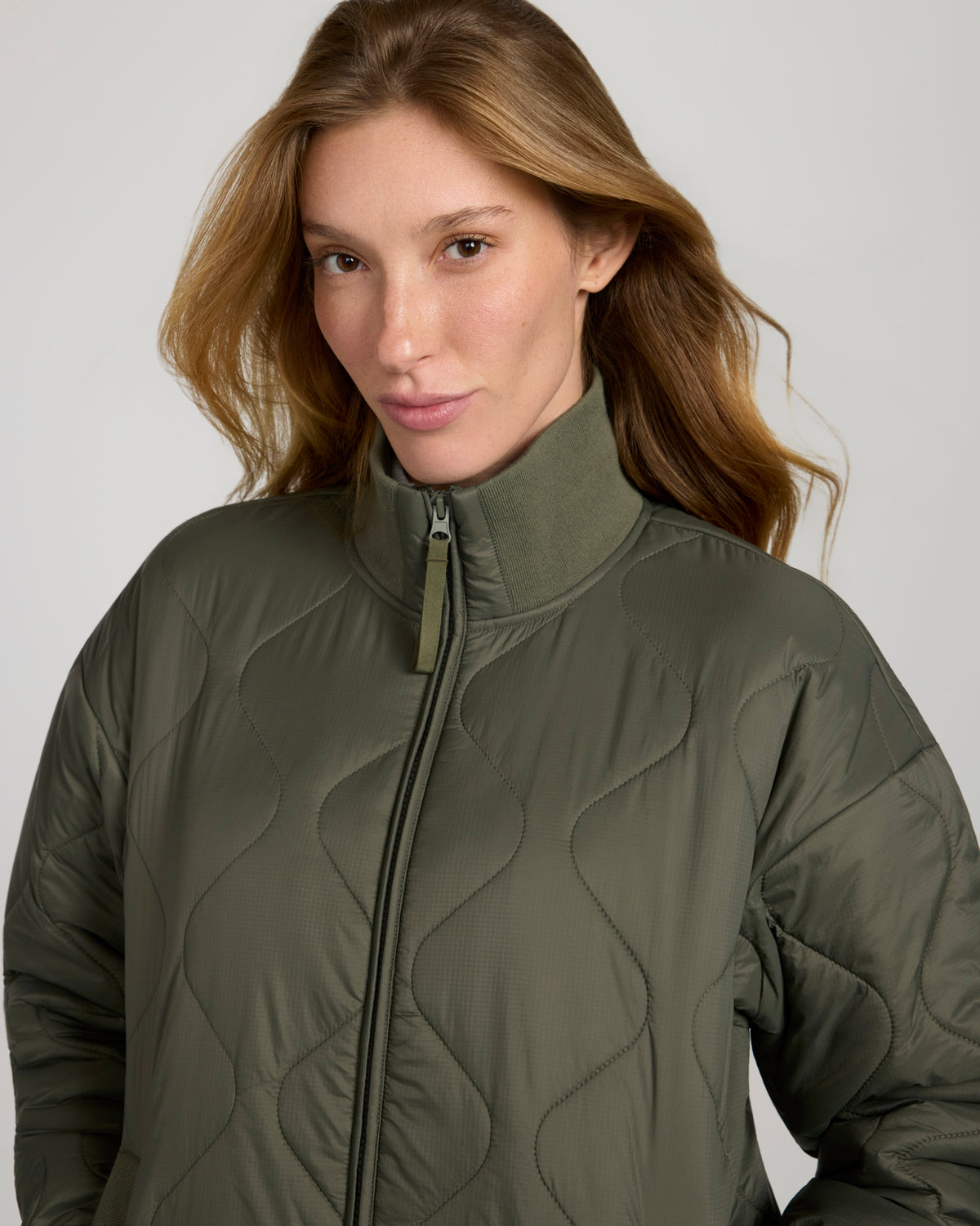 The Travel Quilted Bomber Jacket - Tea Leaf