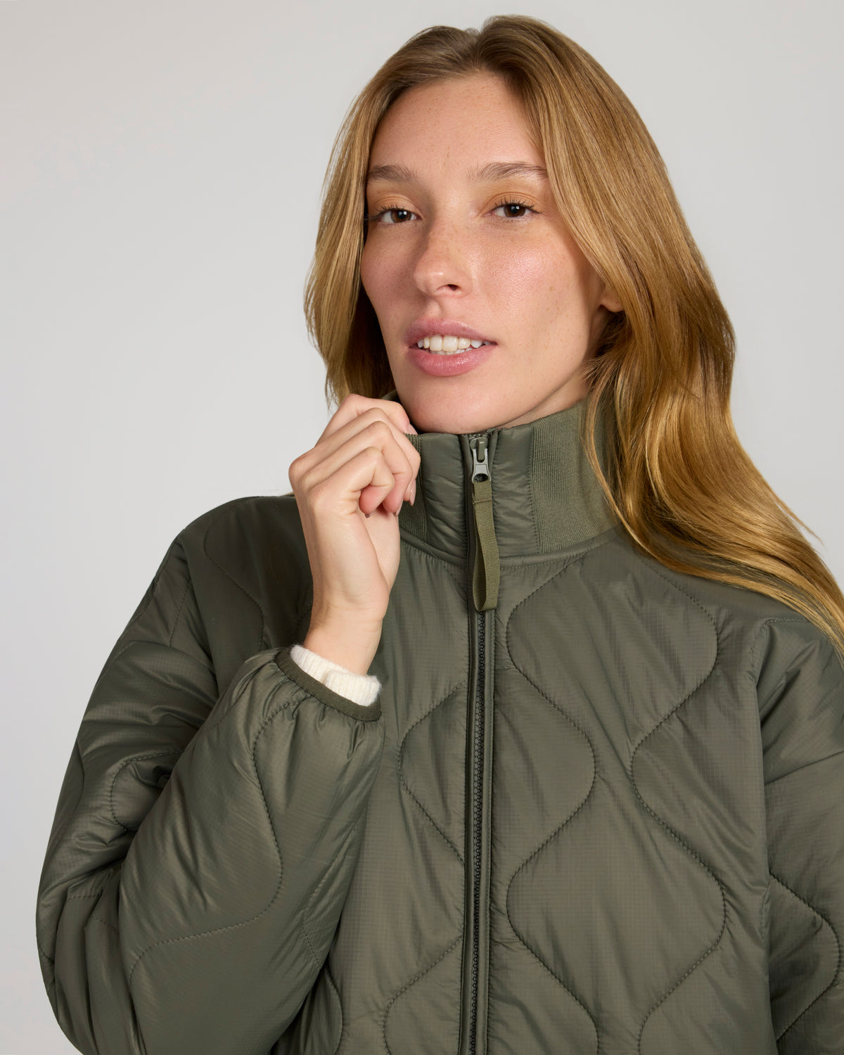 The Travel Quilted Bomber Jacket - Tea Leaf