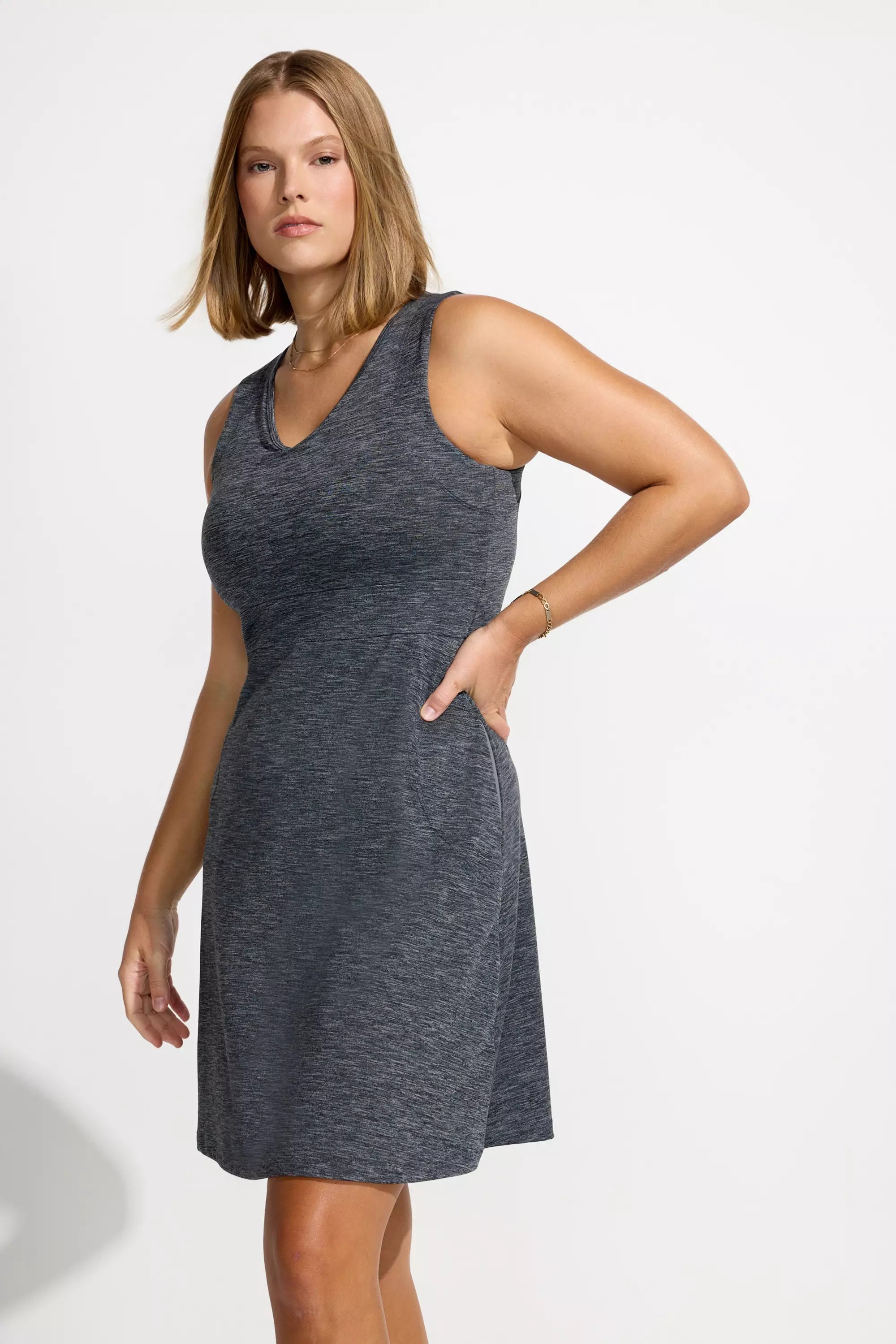 Women’s Peached Space Dye Dress - Quiet Shade (Charcoal)