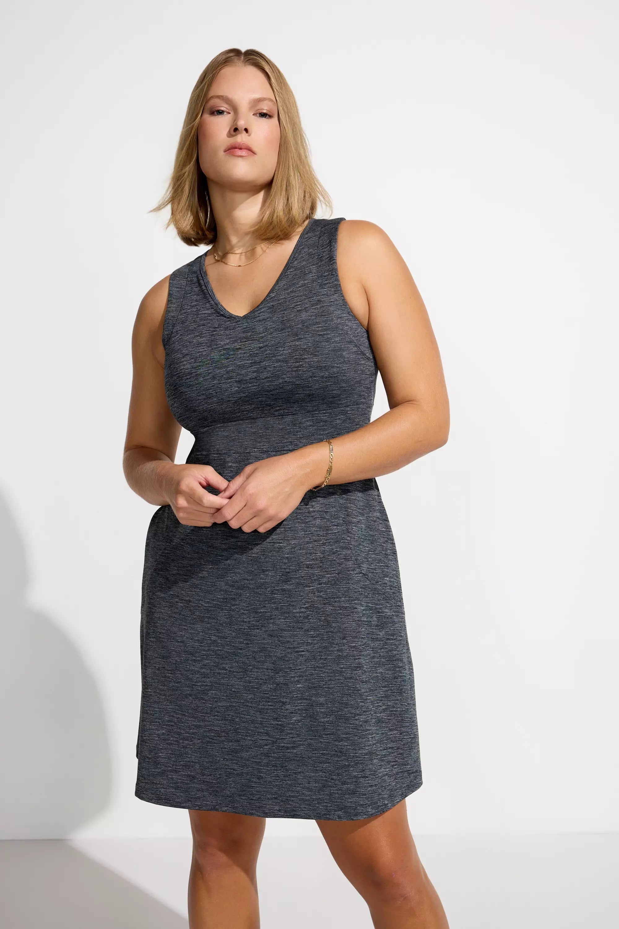 Women’s Peached Space Dye Dress - Quiet Shade (Charcoal)
