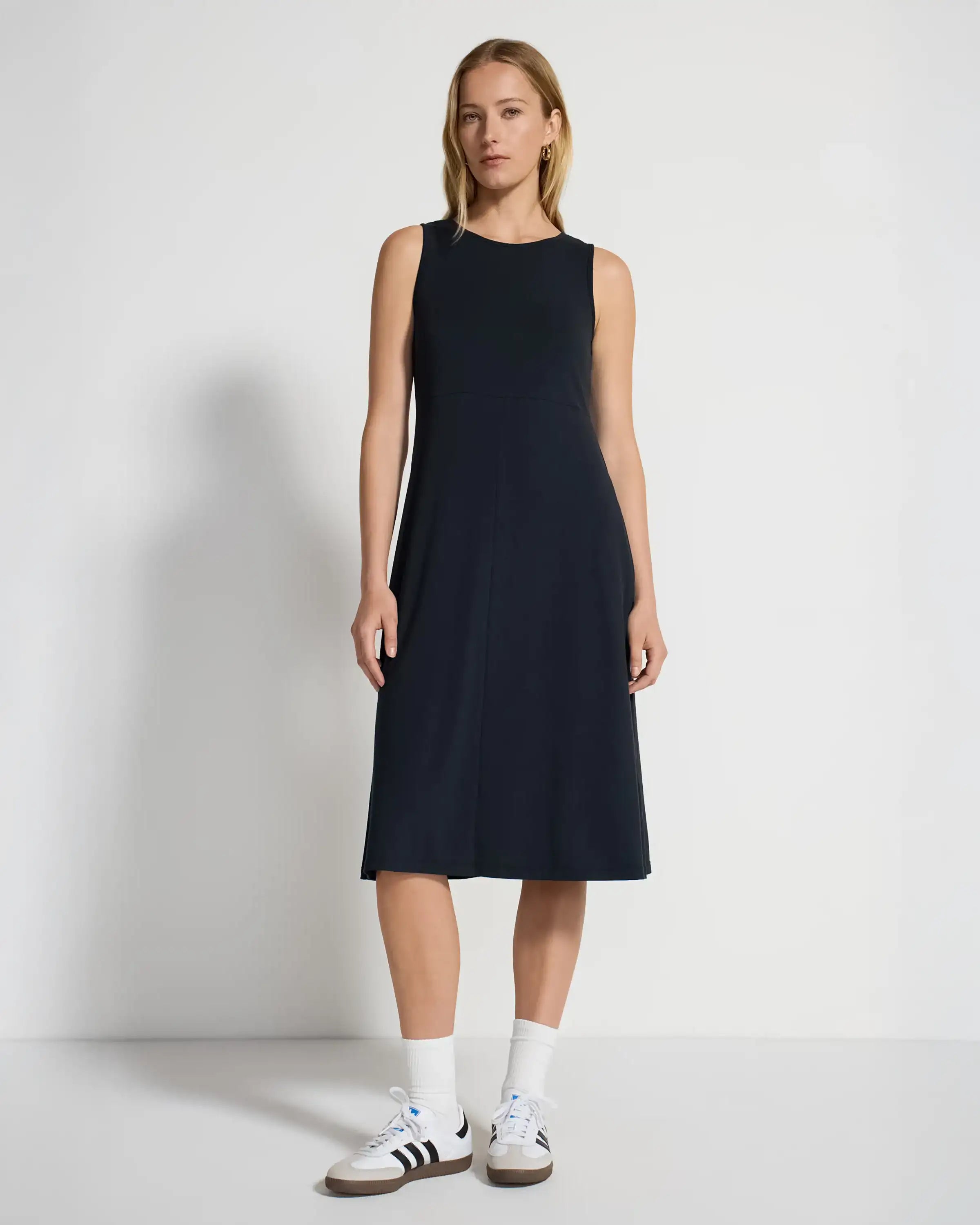 The TENCEL™ Modal + GRS Certified Recycled Poly Midi Dress - Black