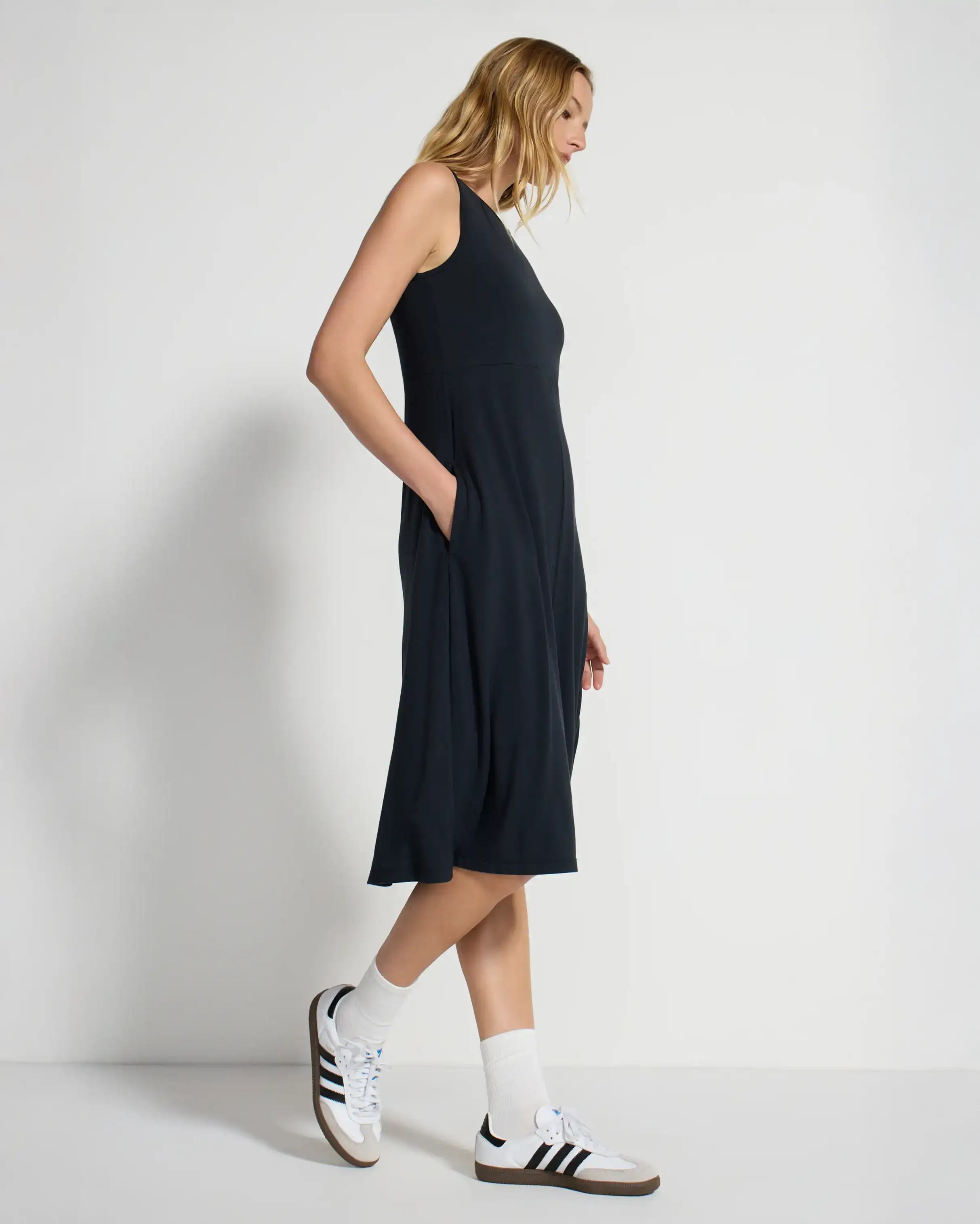 The TENCEL™ Modal + GRS Certified Recycled Poly Midi Dress - Black