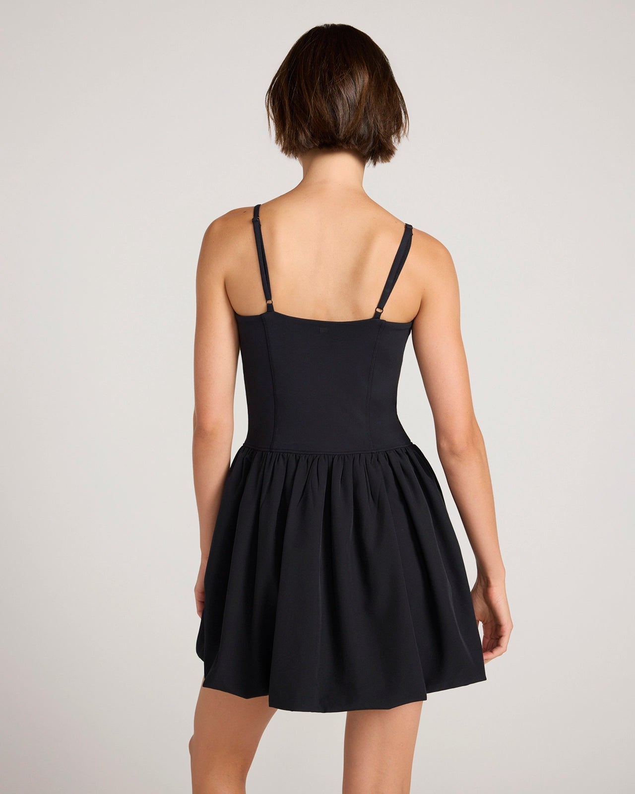 The Active Mixed Media Tennis Dress - Black