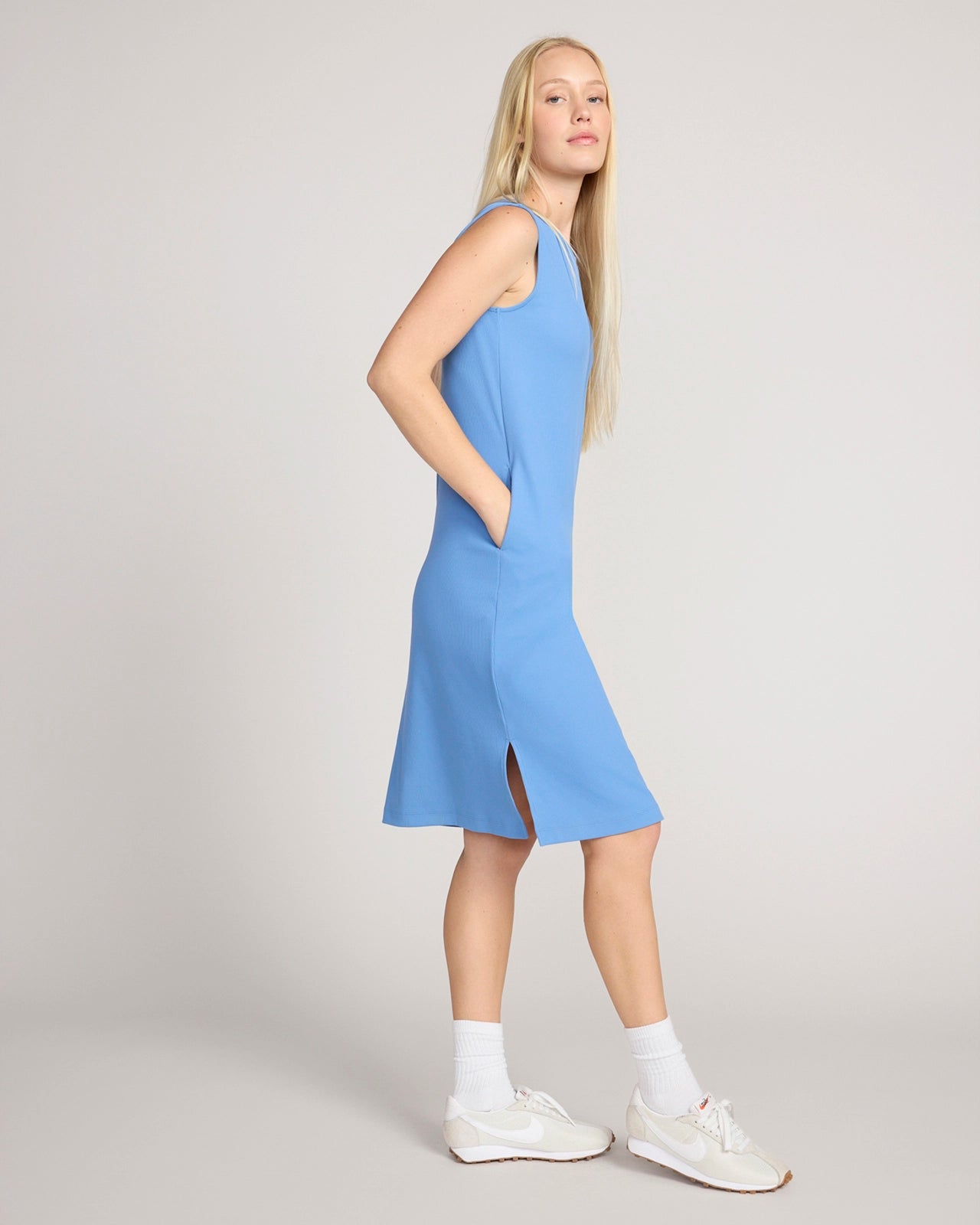 The Soft Luxe Rib Everyday Dress - Riviera Blue
