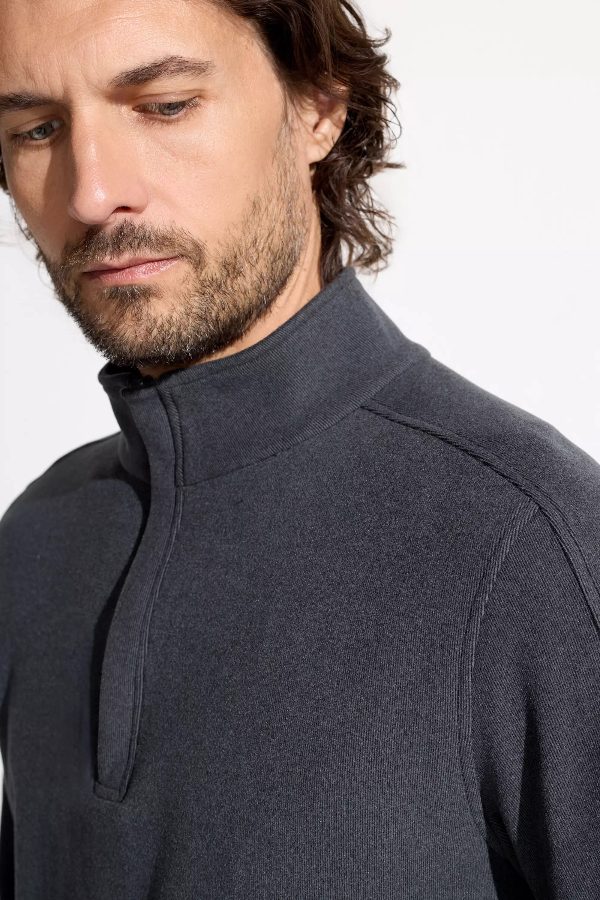 Men's Knit 1/4 Zip Pullover - Black