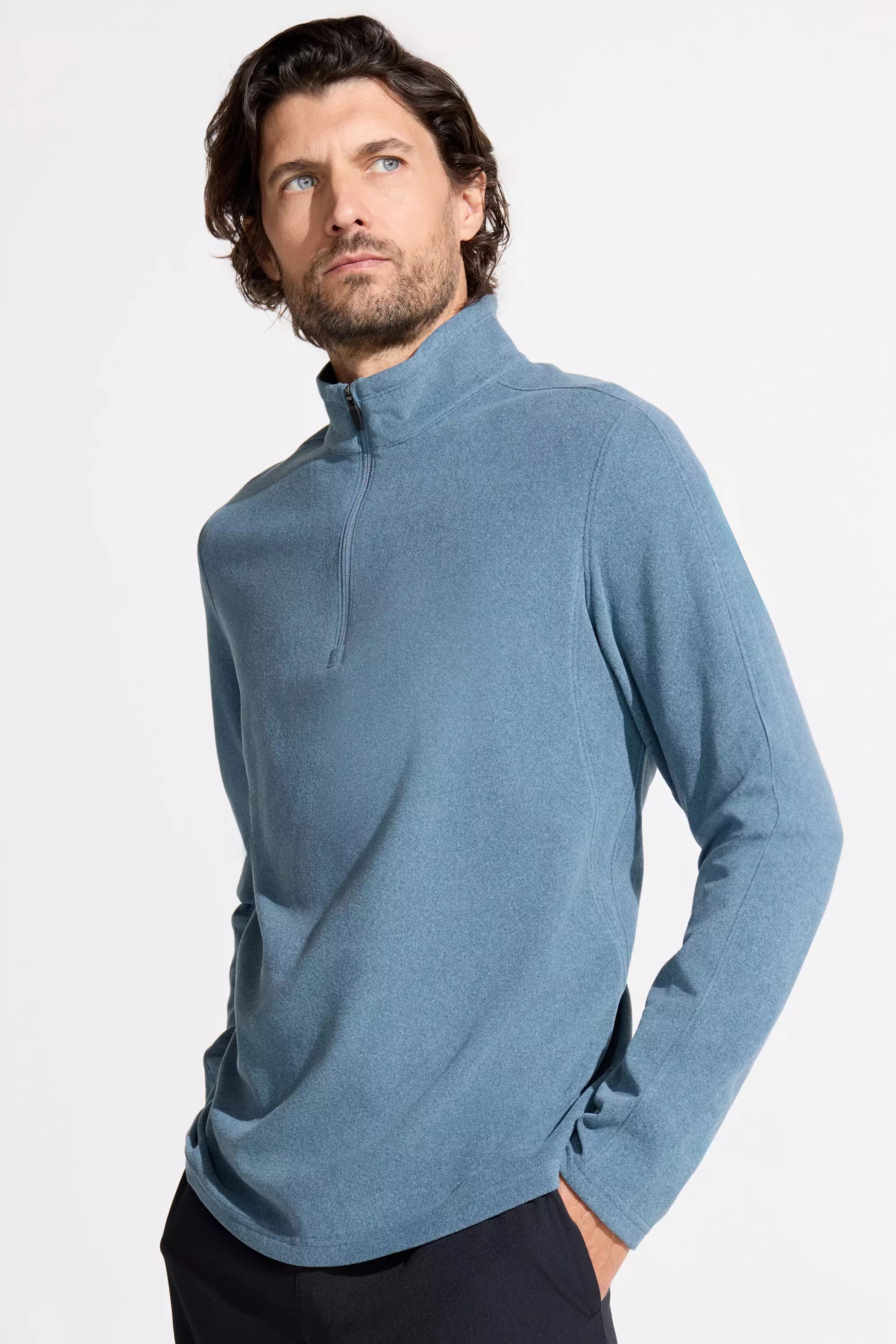 Men's Knit 1/4 Zip Pullover - Indian Teal