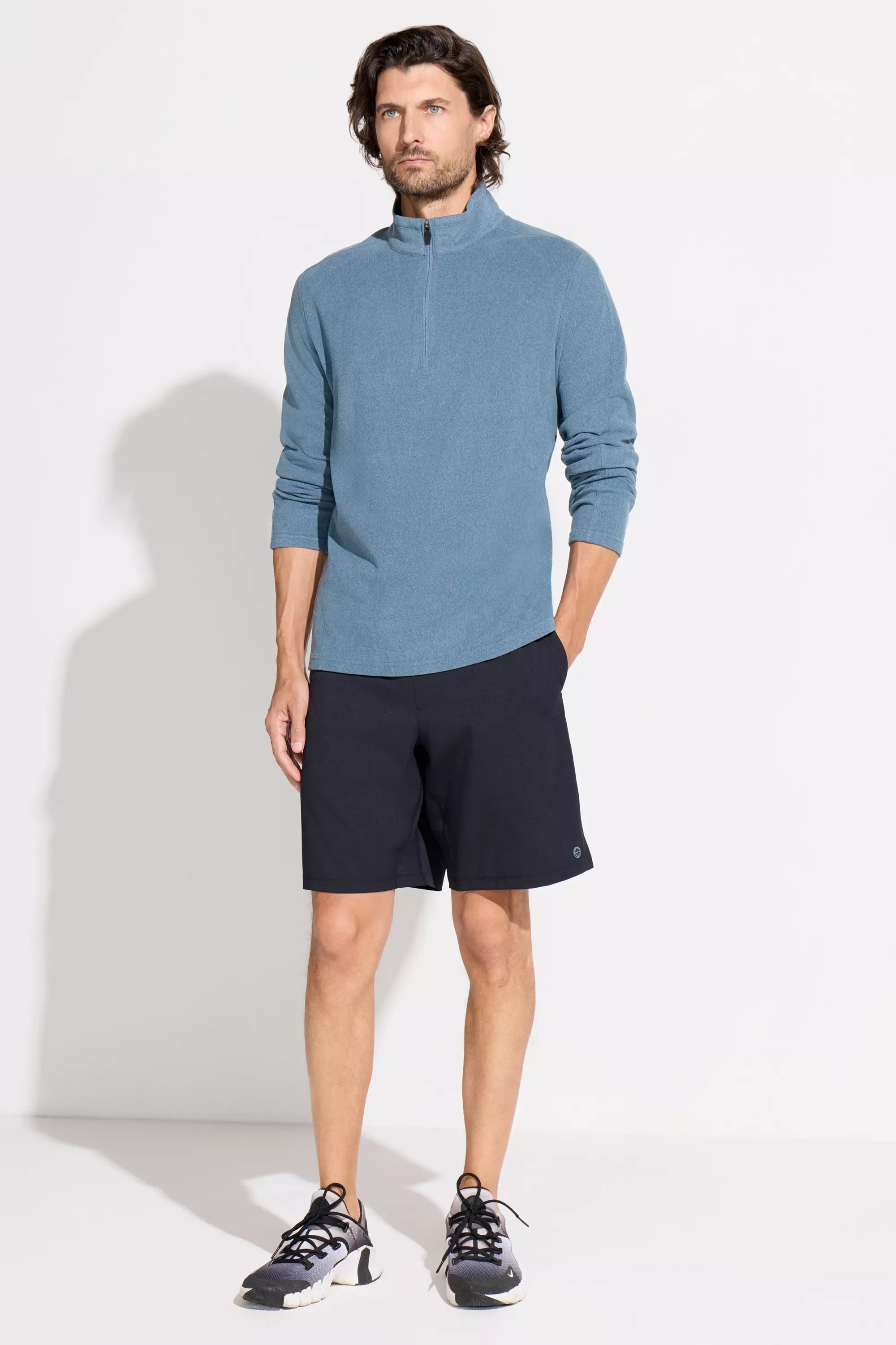 Men's Knit 1/4 Zip Pullover - Indian Teal