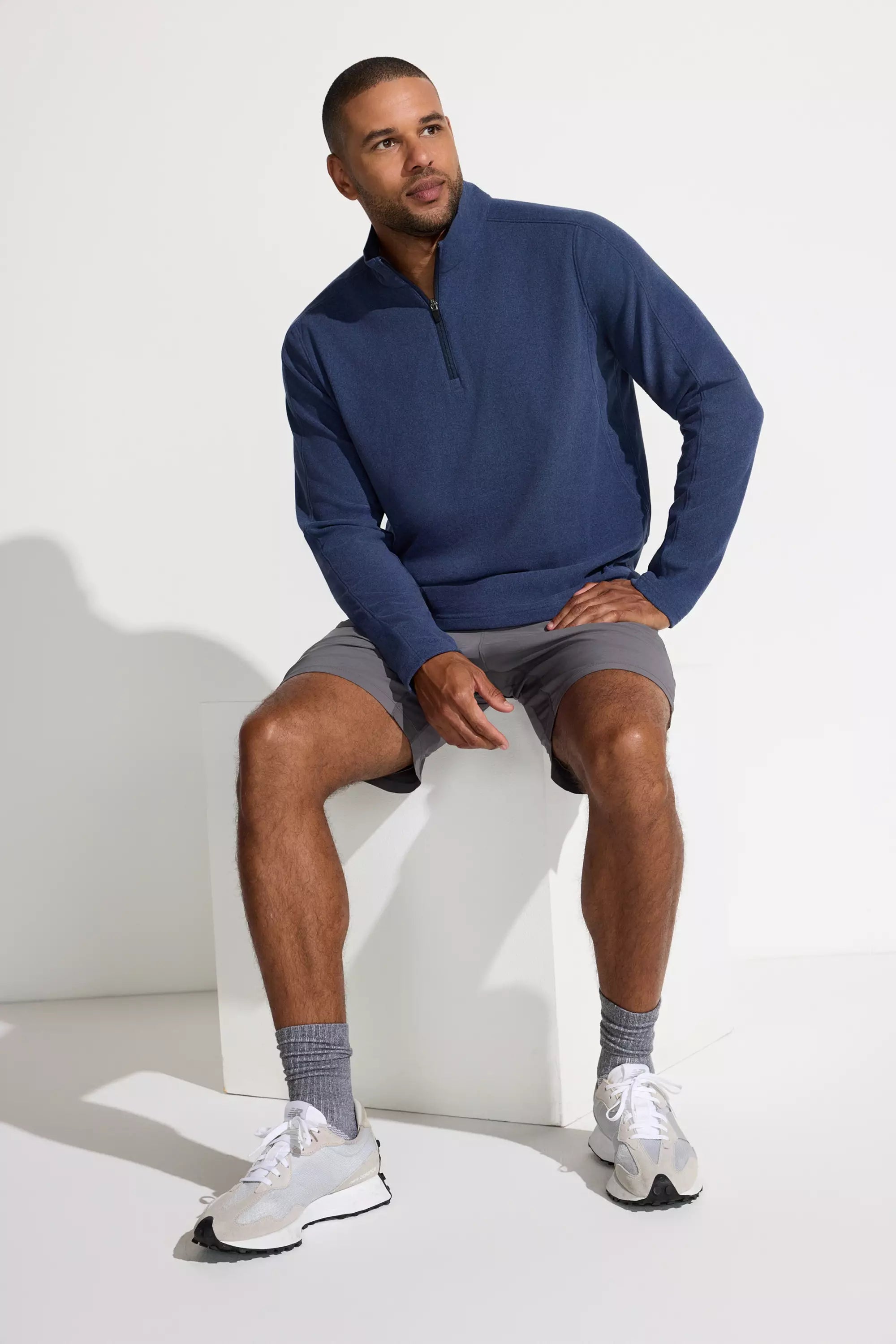 Men's Knit 1/4 Zip Pullover - Blue