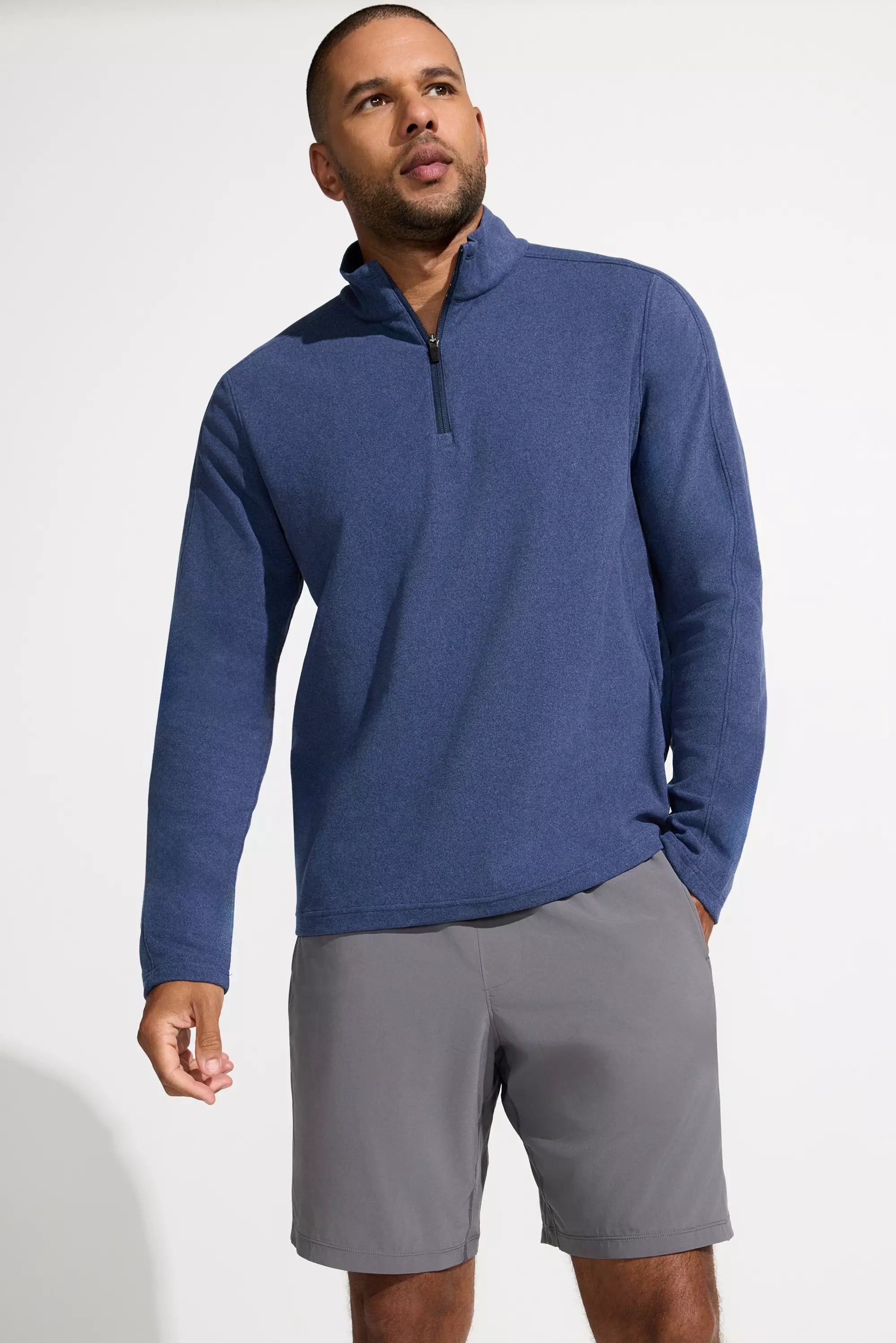 Men's Knit 1/4 Zip Pullover - Blue