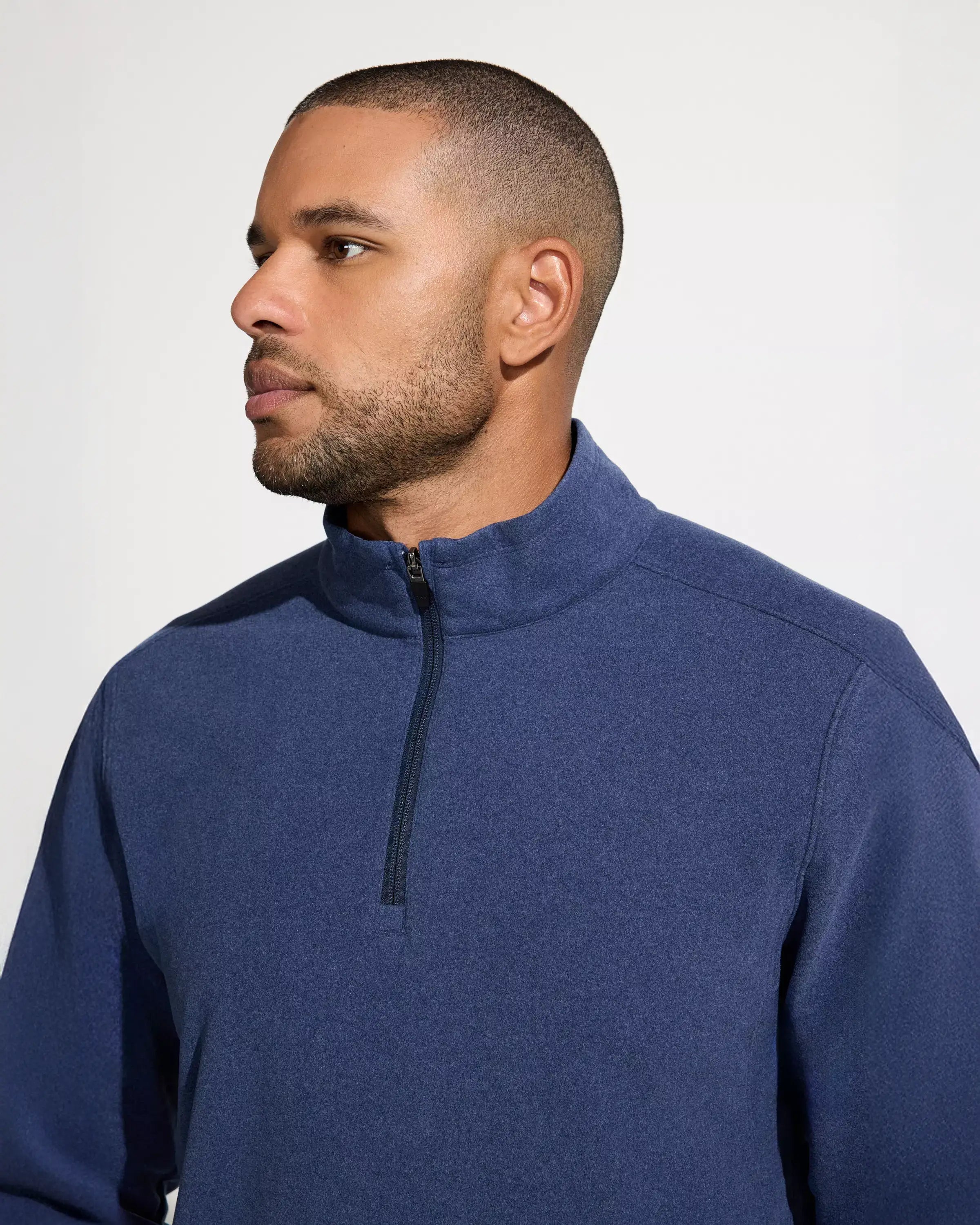 The Soft Stretch GRS Certified Recycled Poly 1/4 Zip - Dark Blue