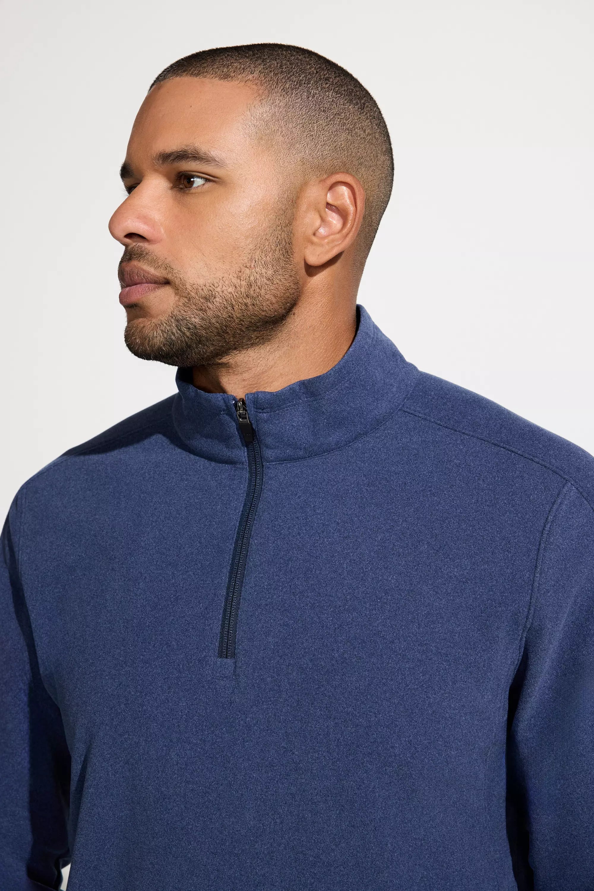 Men's Knit 1/4 Zip Pullover - Blue