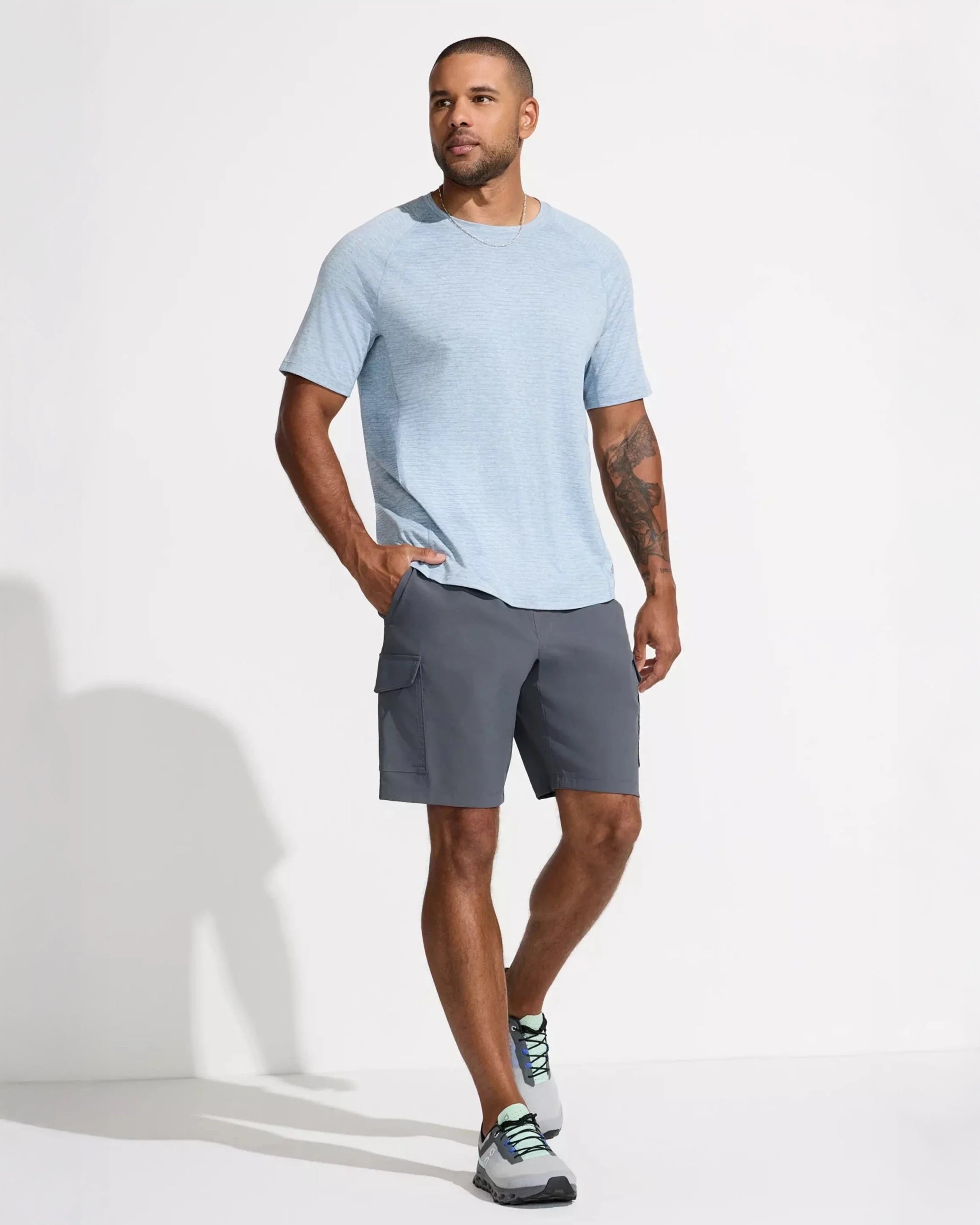 The Active Lightweight GRS Certified Recycled Poly Short Sleeve Tee - Ashley Blue