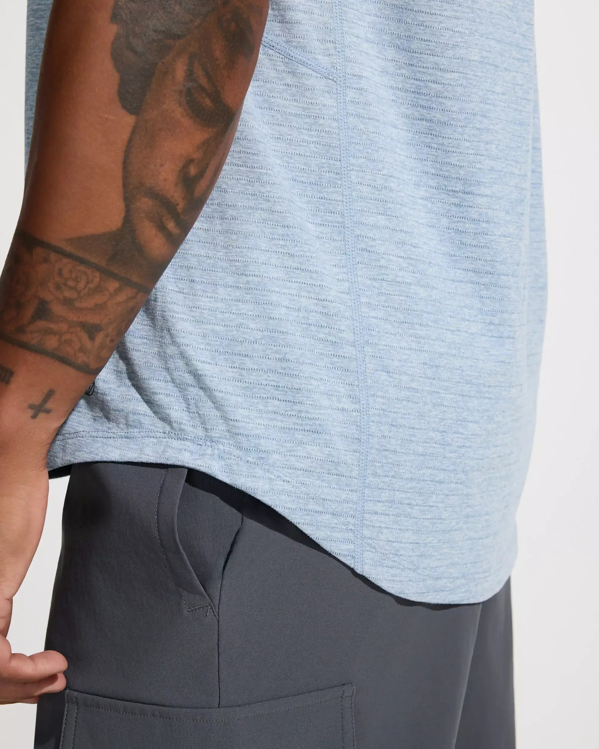 The Active Lightweight GRS Certified Recycled Poly Short Sleeve Tee - Ashley Blue