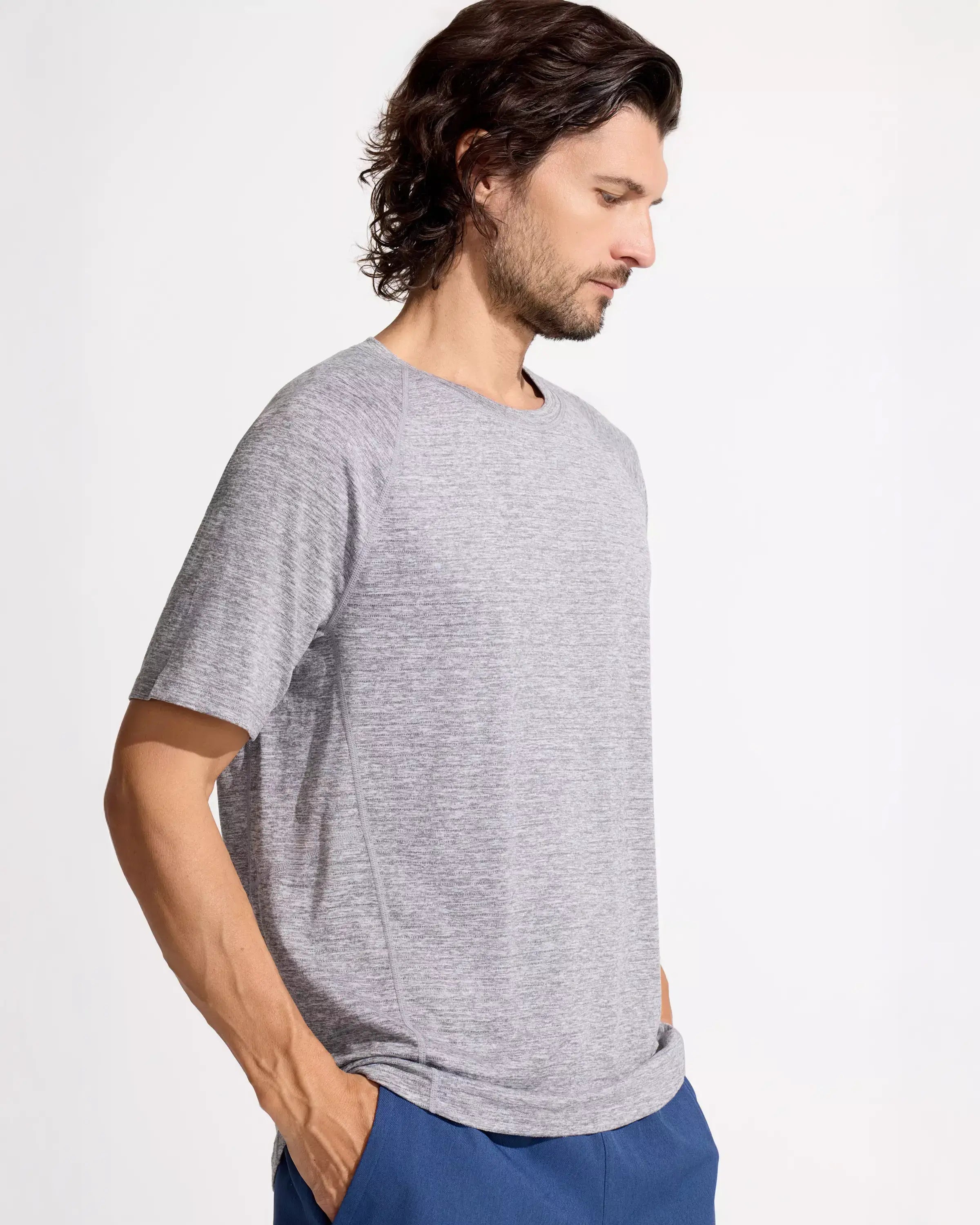 The Active Lightweight GRS Certified Recycled Poly Short Sleeve Tee - Castle Rock Grey