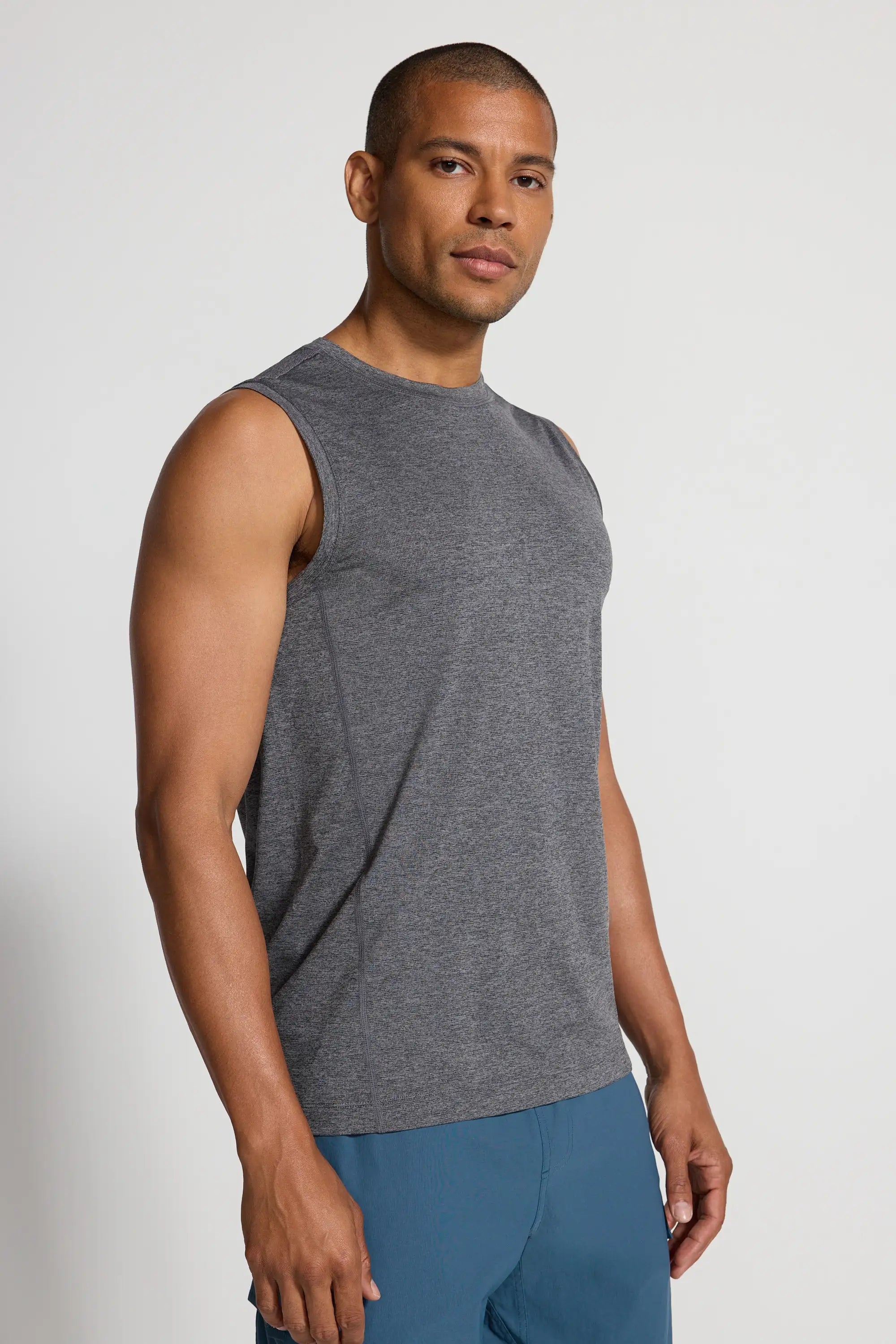 Men's Active Crew Neck Tank - Black