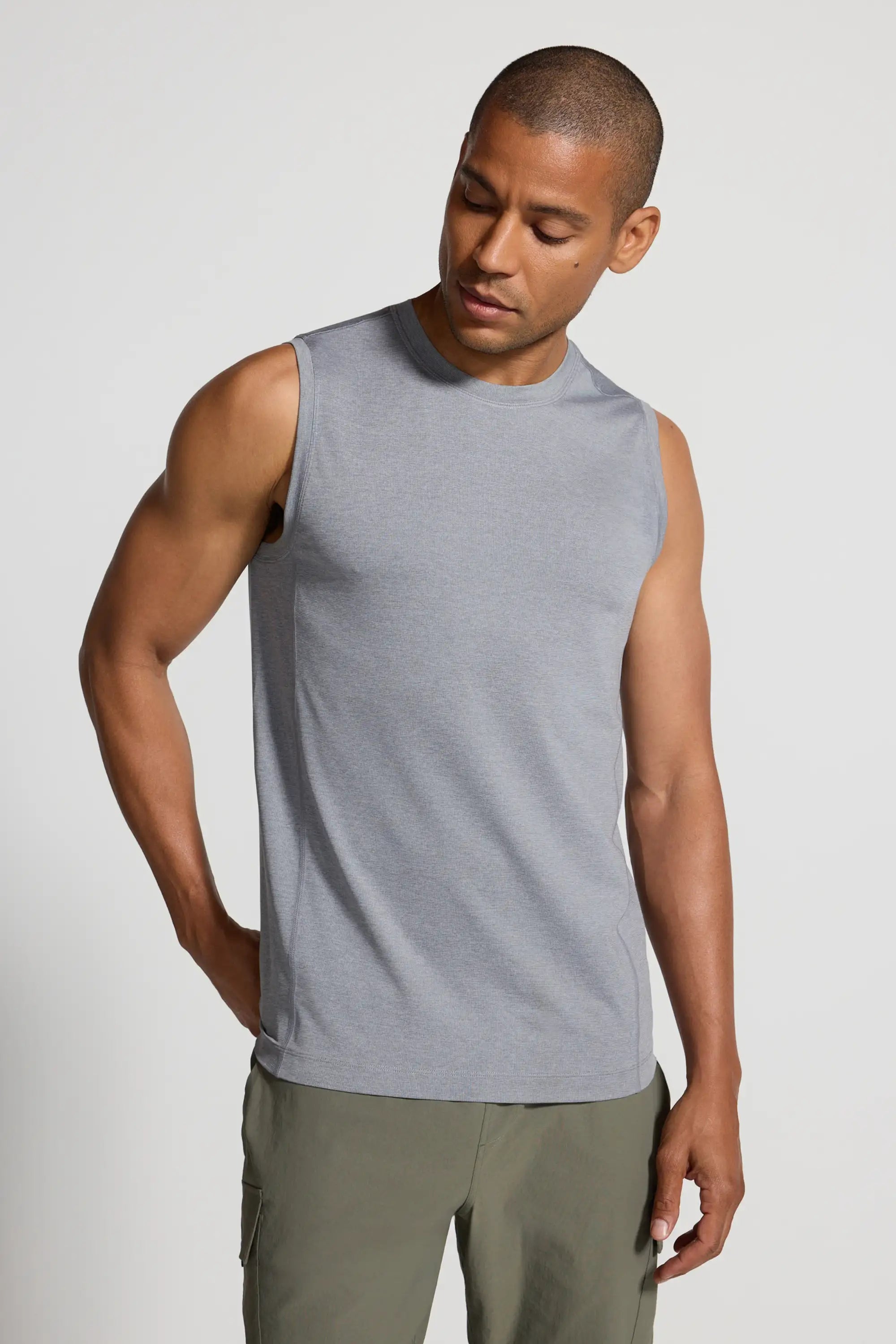 Men's Active Crew Neck Tank - Grey