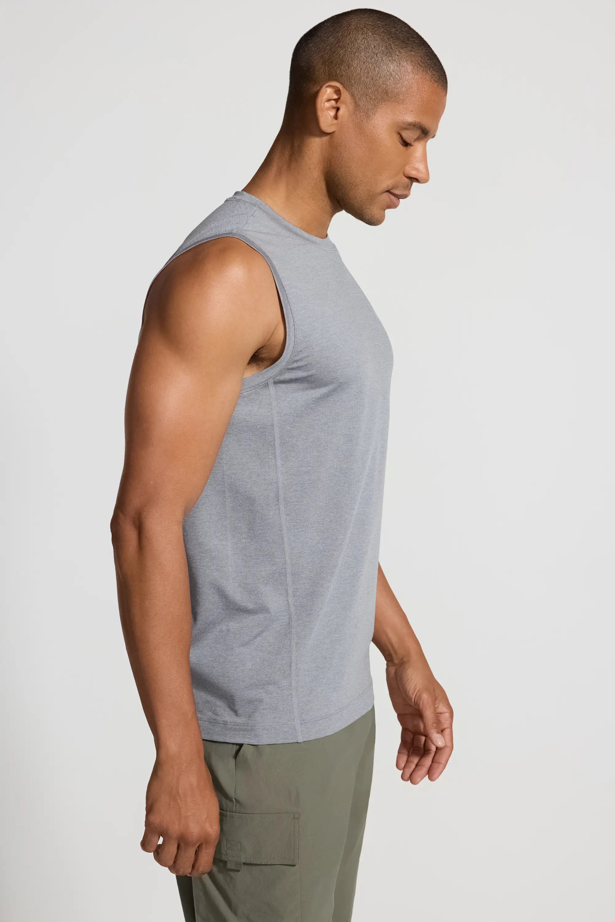 Men's Active Crew Neck Tank - Grey