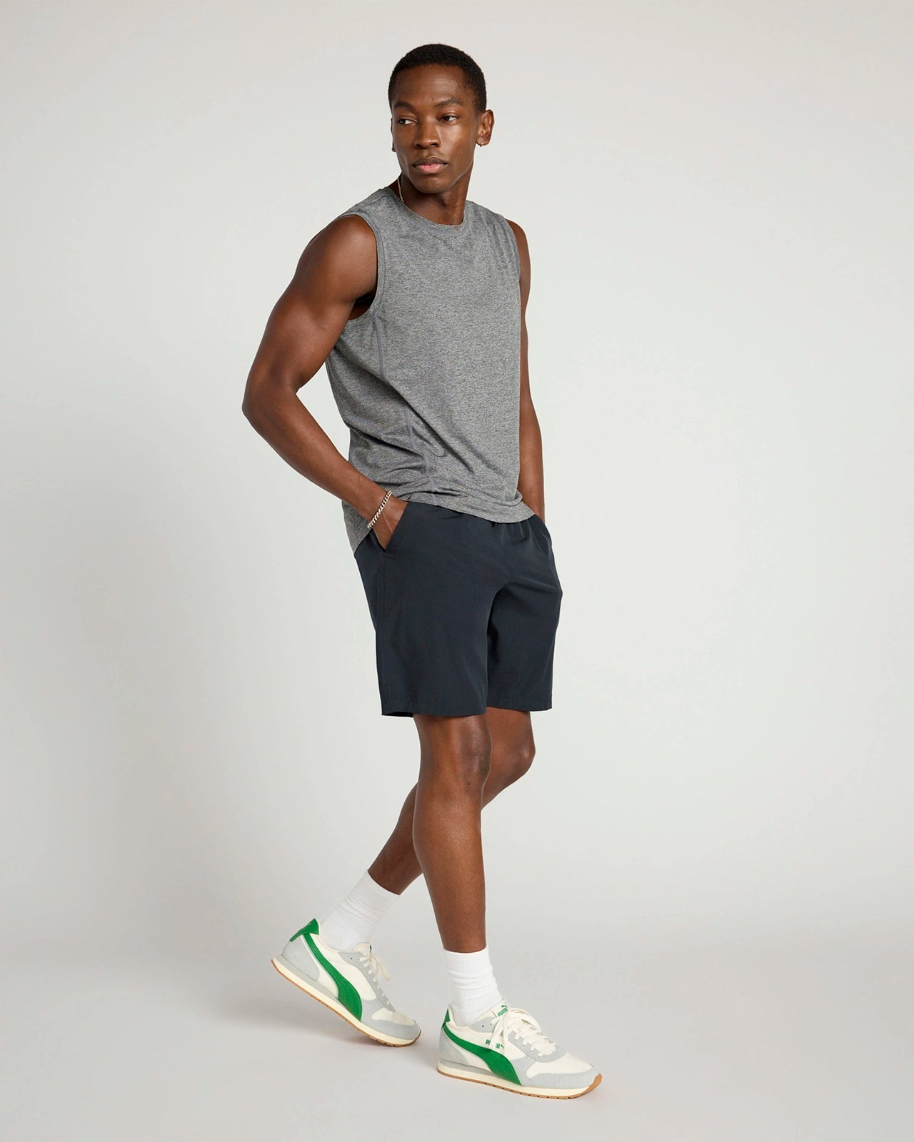 The Active Stretch GRS Certified Recycled Poly Tank - Heather Grey