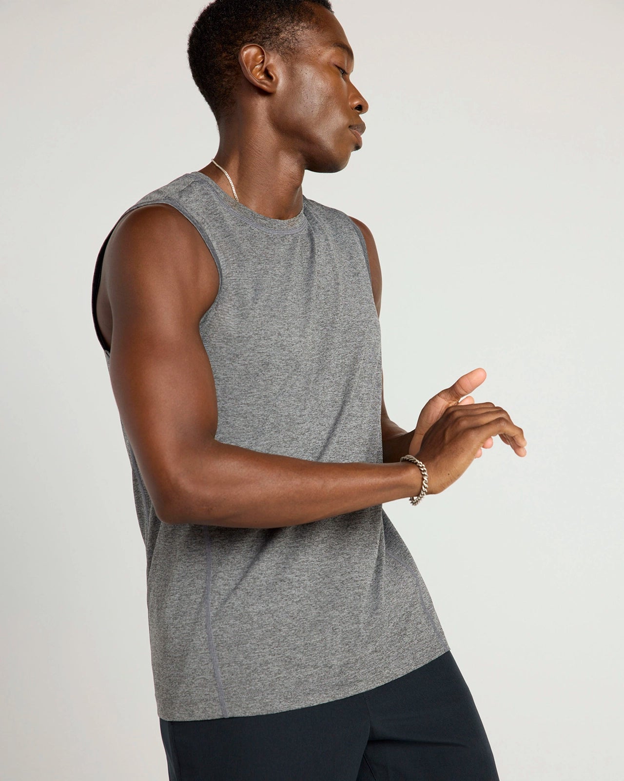 The Active Stretch GRS Certified Recycled Poly Tank - Heather Grey