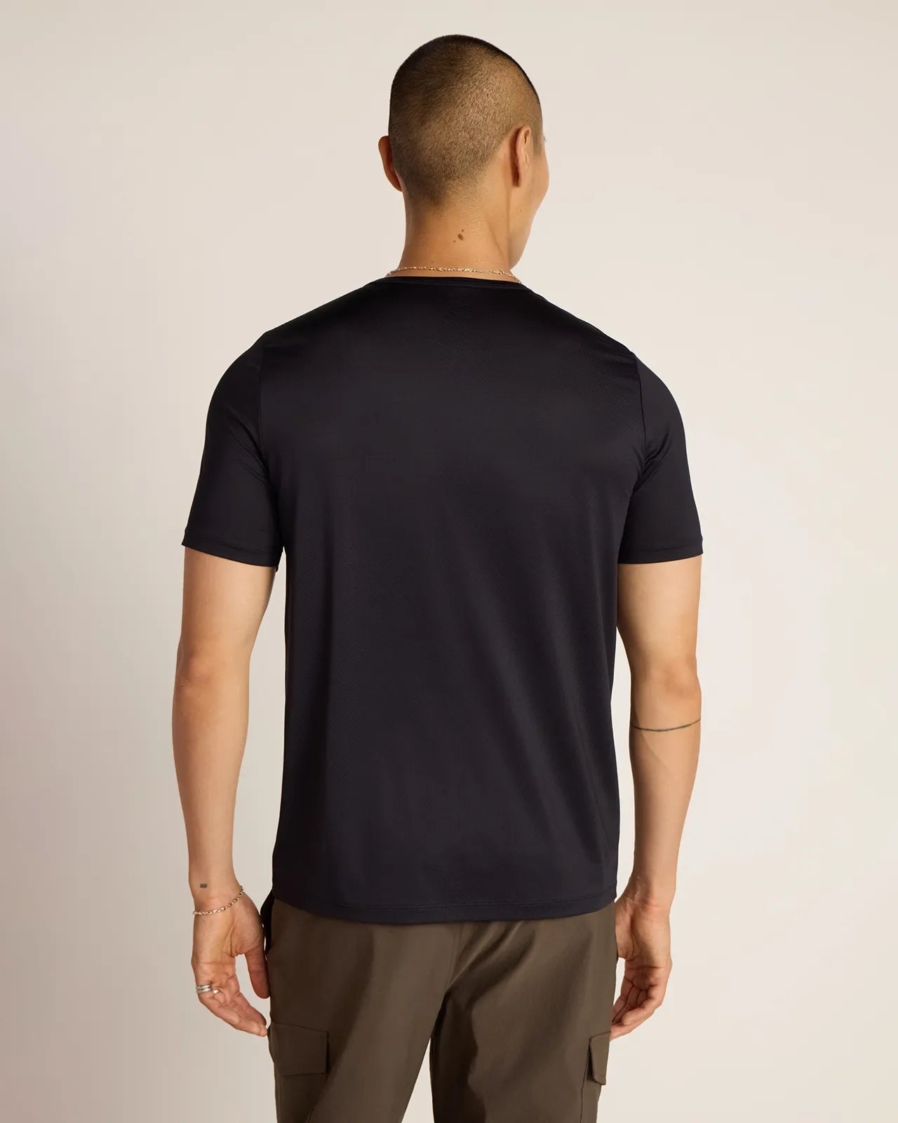 The Active Stretch GRS Certified Recycled Polyester Mesh-Back Tee - Black