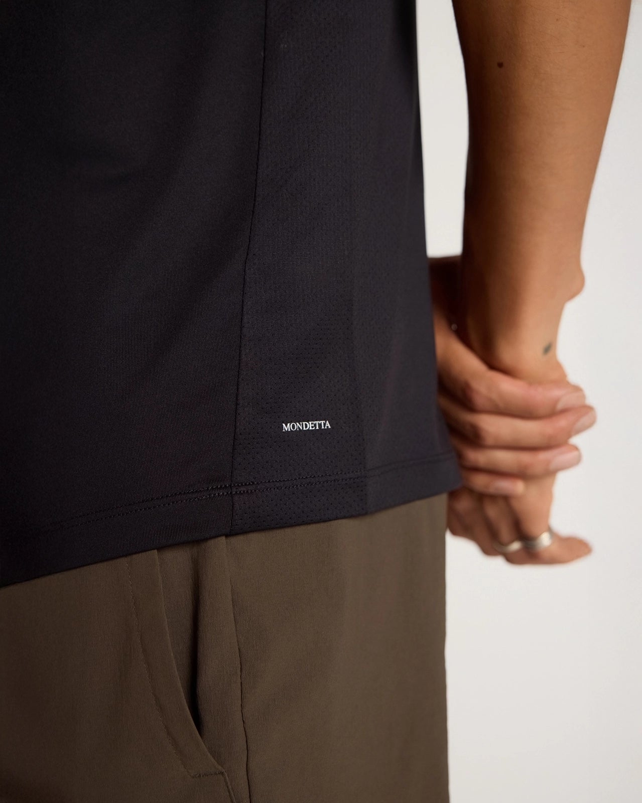 The Active Stretch GRS Certified Recycled Polyester Mesh-Back Tee - Black