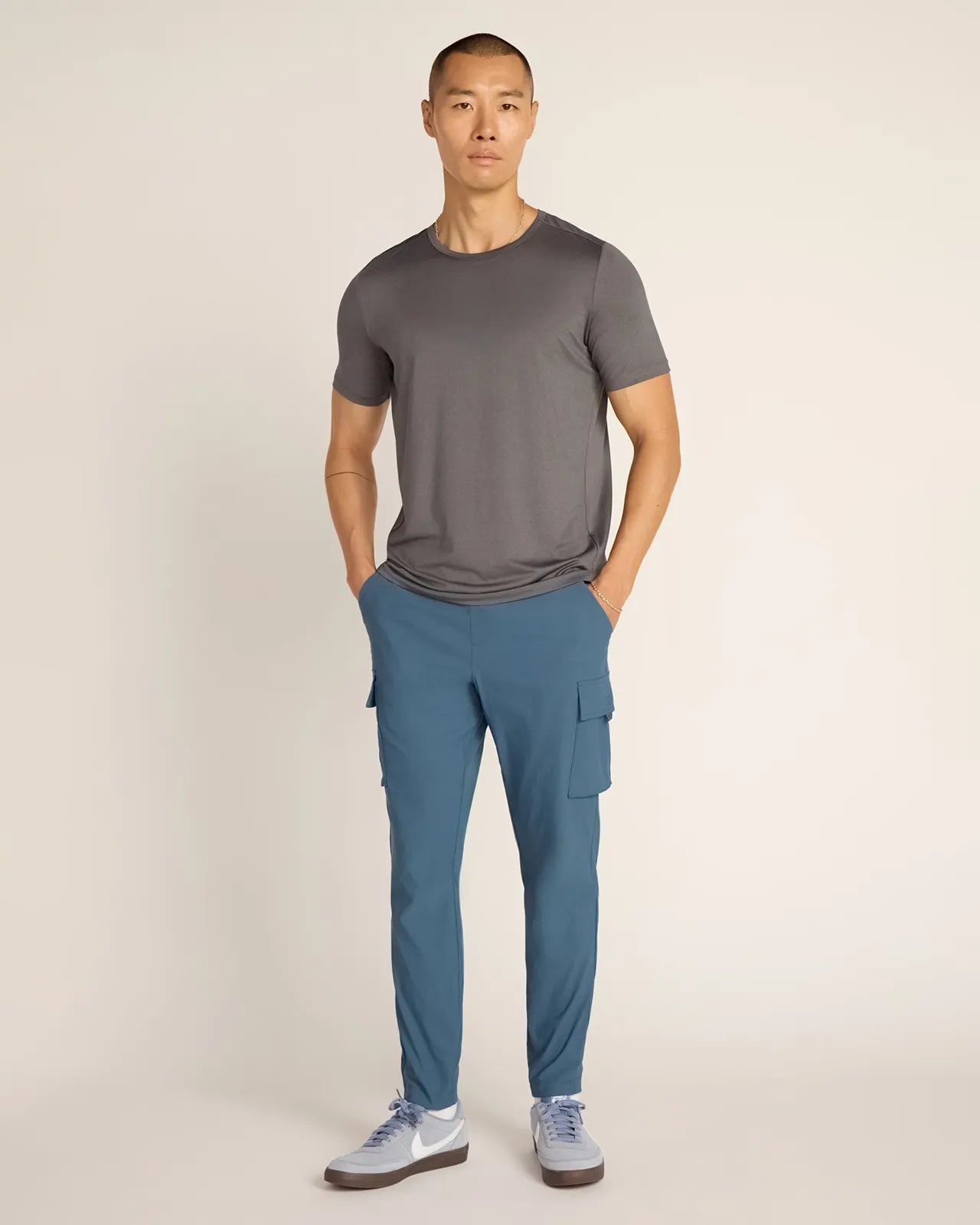 The Active Stretch GRS Certified Recycled Polyester Mesh-Back Tee - Grey