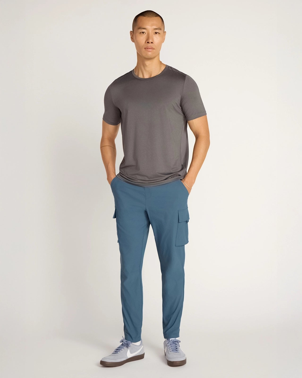 The Active Stretch GRS Certified Recycled Polyester Mesh-Back Tee - Grey