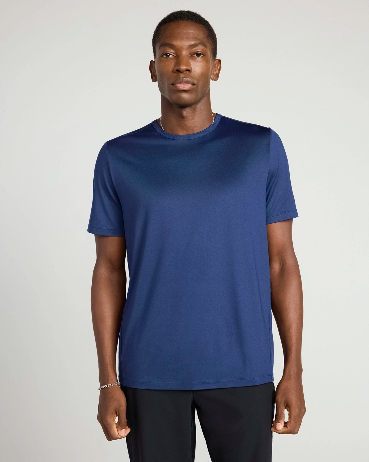 The Active Stretch GRS Certified Recycled Poly Mesh-Back Tee - Navy