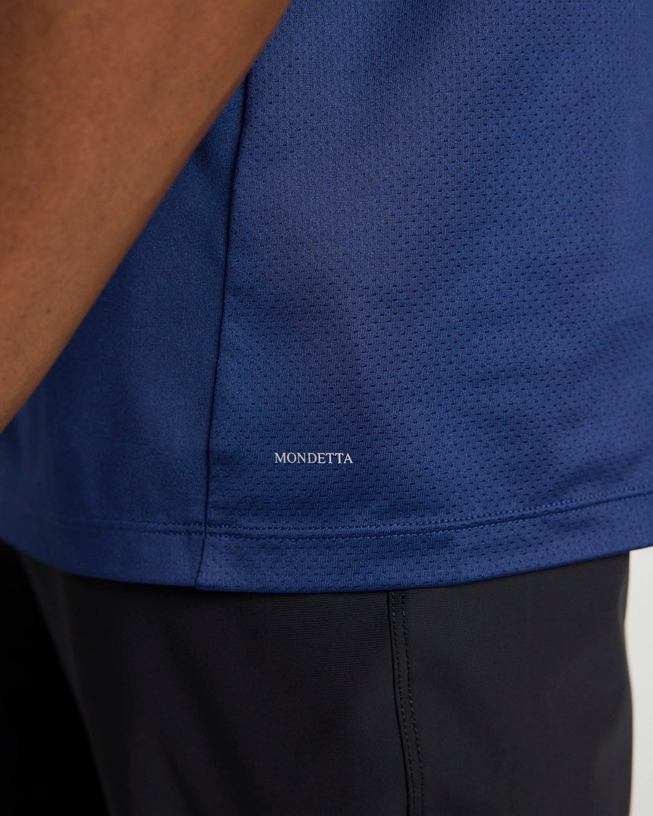 The Active Stretch GRS Certified Recycled Poly Mesh-Back Tee - Navy