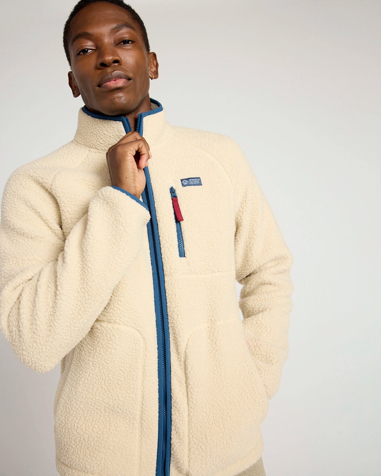 The Berber Soft Luxe GRS Certified Recycled Poly Zip Jacket - Abbey Stone