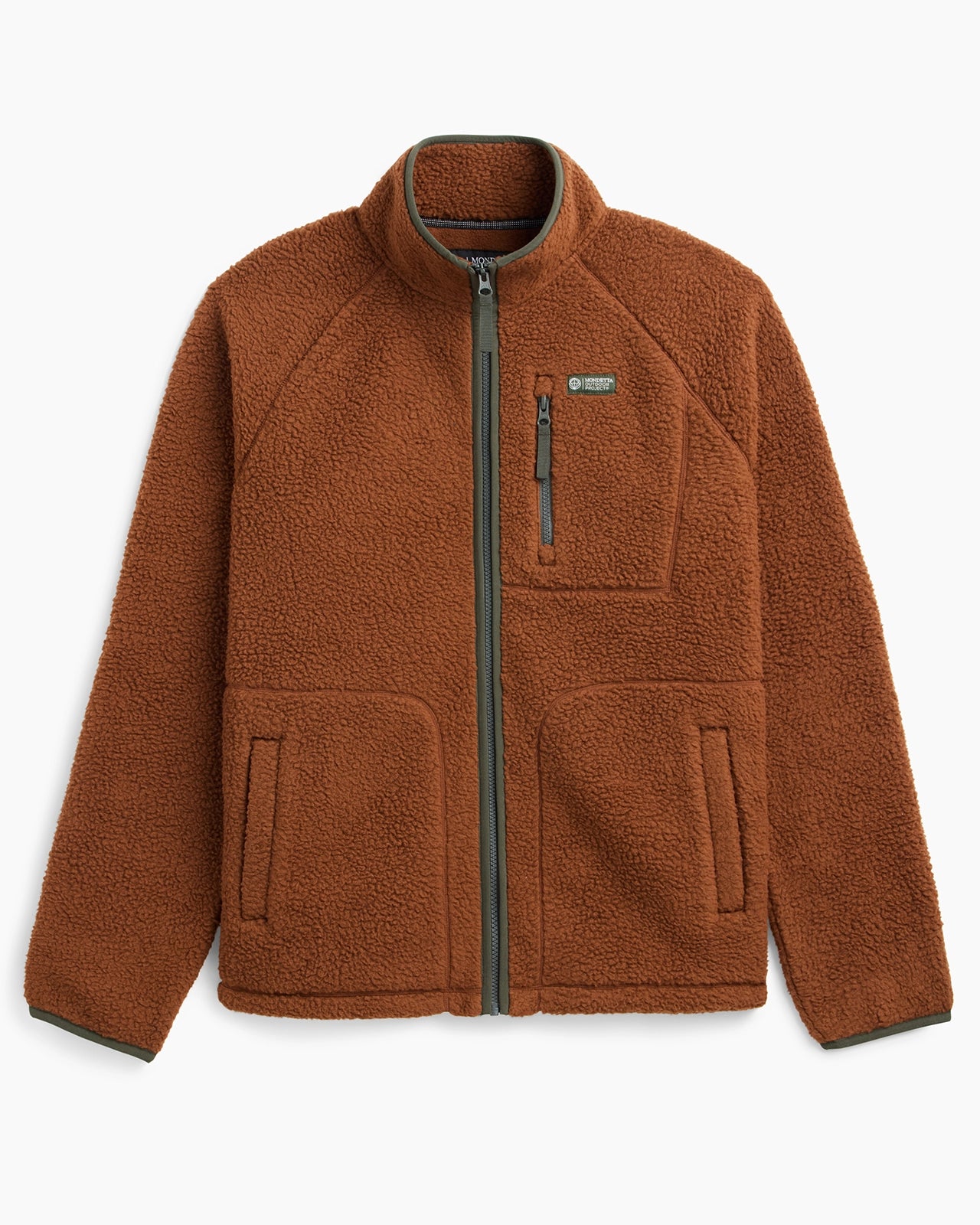 The Berber Soft Luxe GRS Certified Recycled Poly Zip Jacket - Rust Red