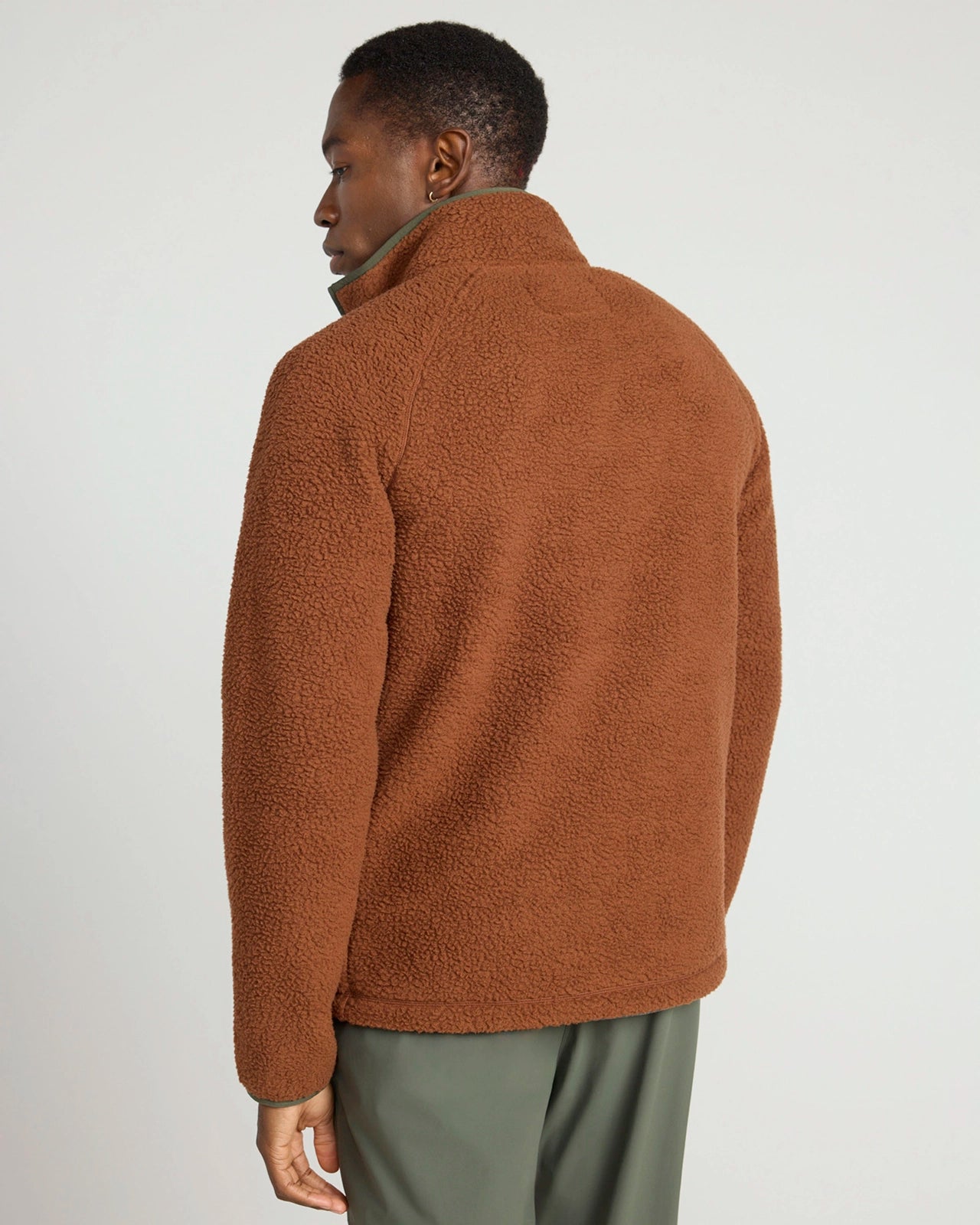 The Berber Soft Luxe GRS Certified Recycled Poly Zip Jacket - Rust Red