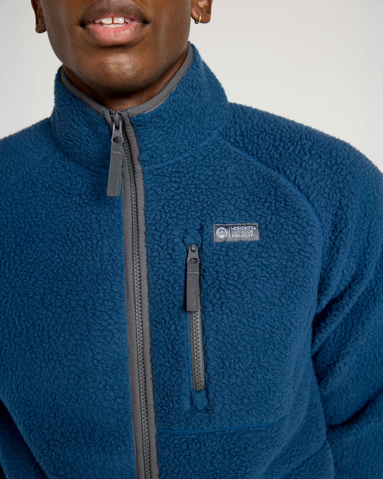 The Berber Soft Luxe GRS Certified Recycled Poly Zip Jacket - Moonlit Ocean Navy