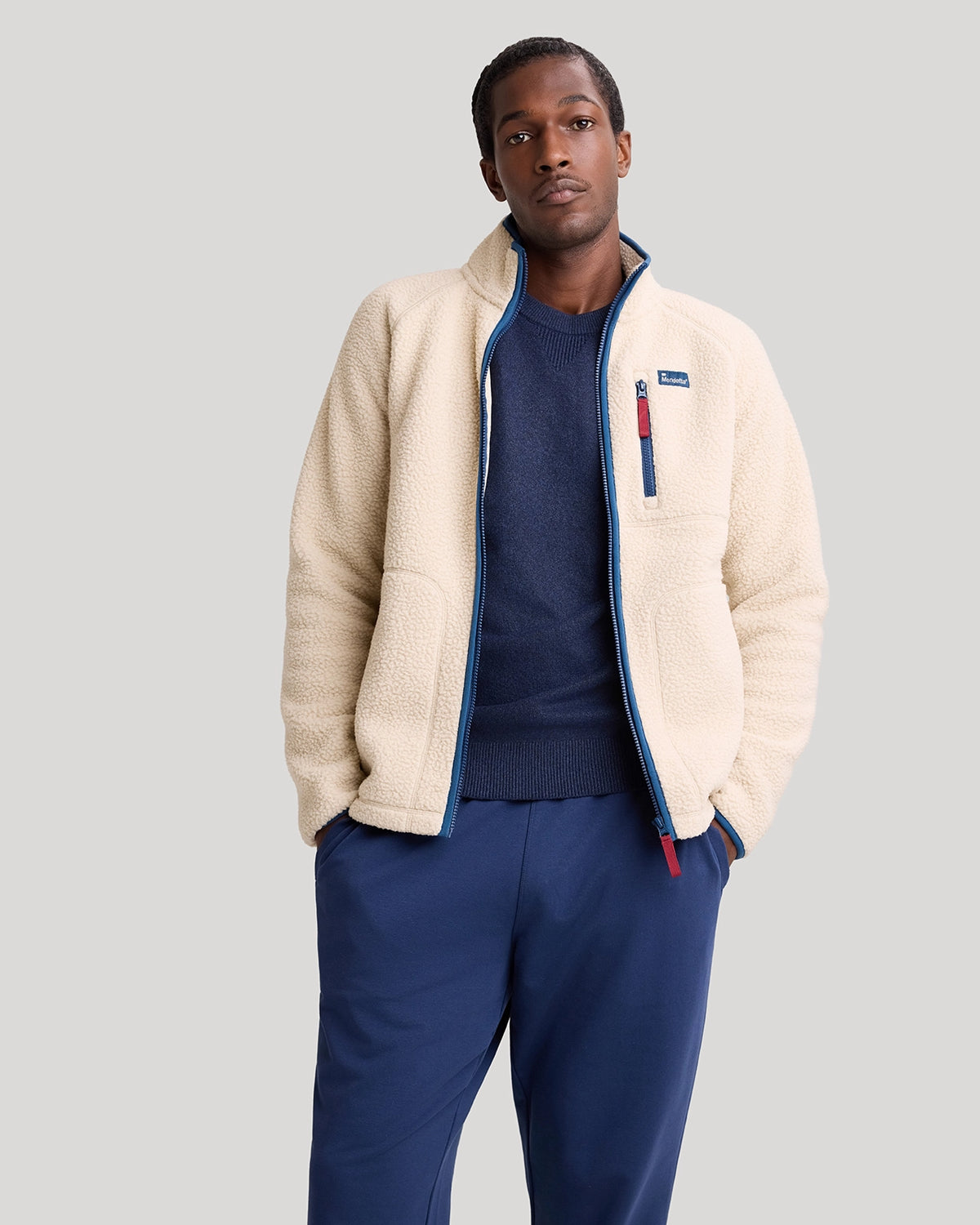 The Berber Soft Luxe Zip Jacket - Abbey Stone