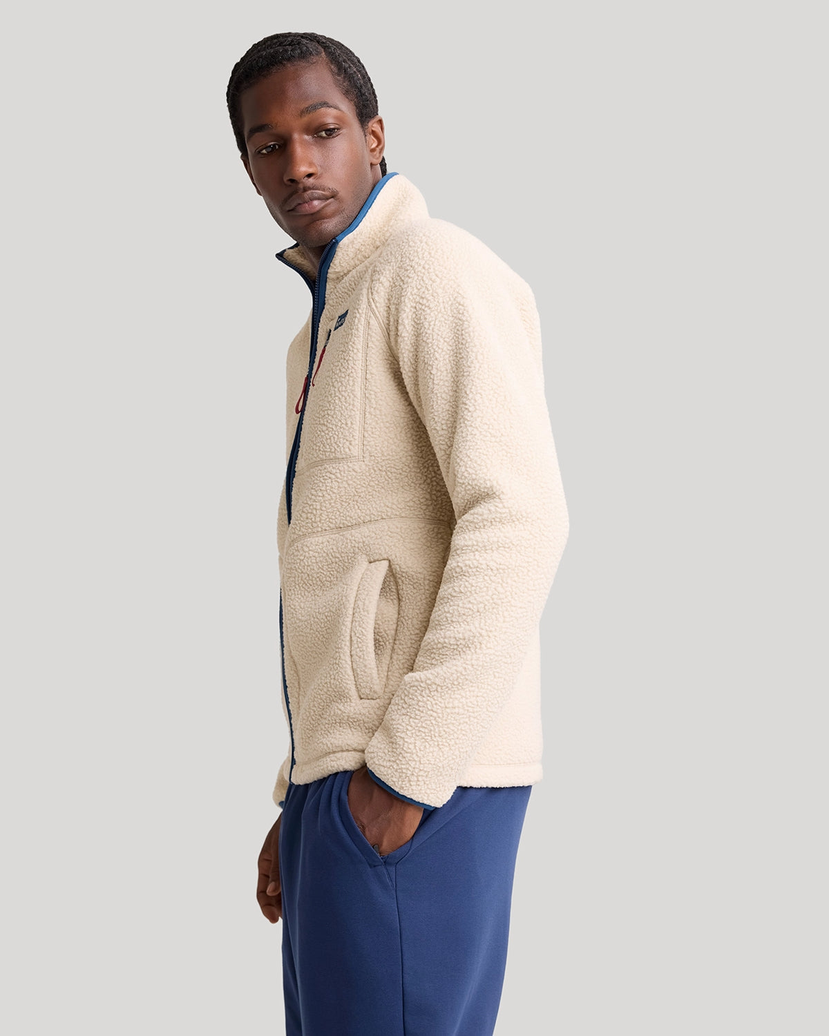 The Berber Soft Luxe Zip Jacket - Abbey Stone