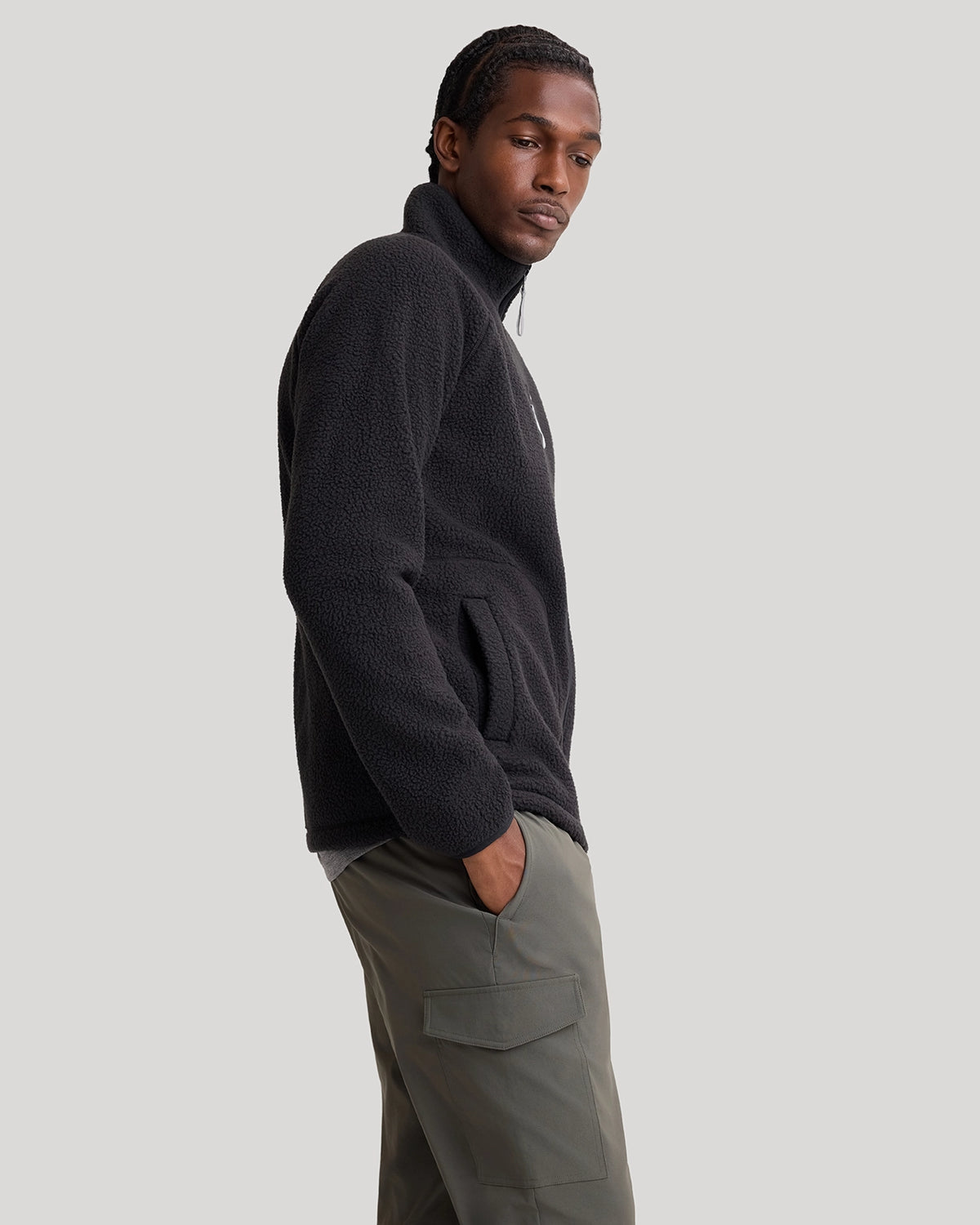 The Berber Soft Luxe Zip Jacket - Moonless Night