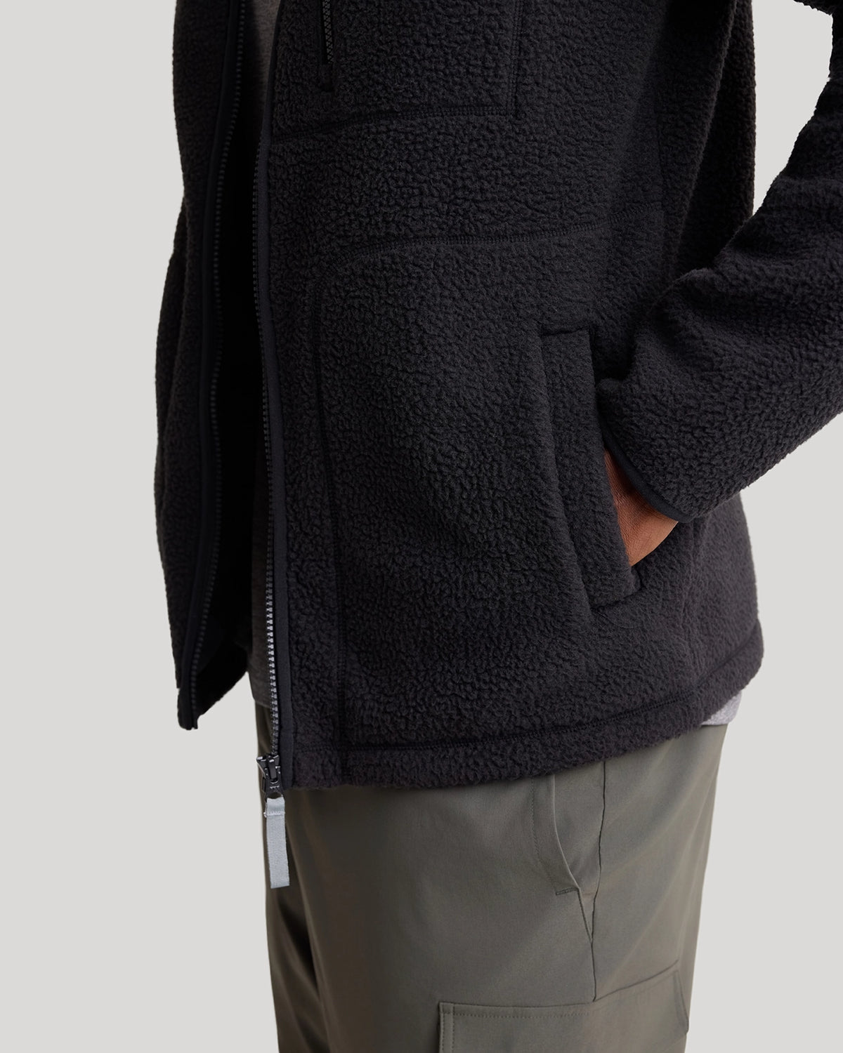 The Berber Soft Luxe Zip Jacket - Moonless Night