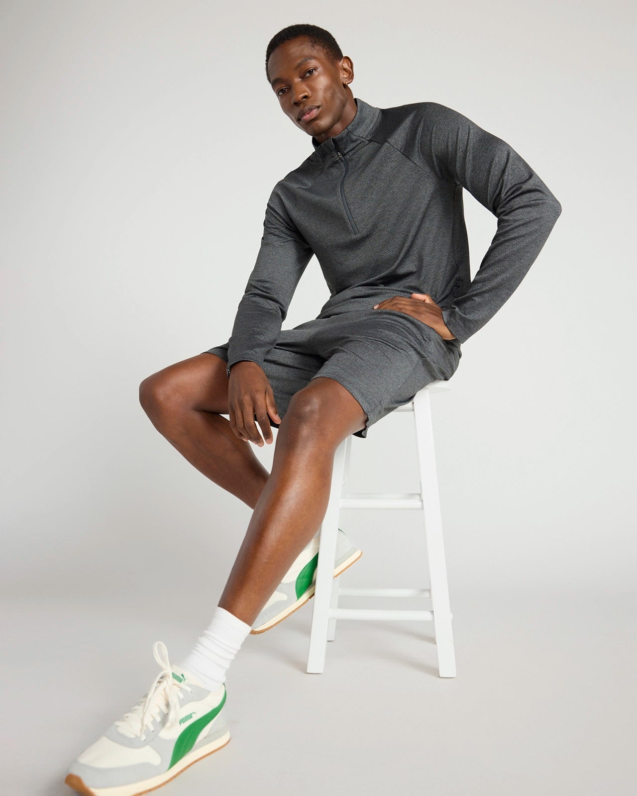 The Active Stretch GRS Certified Recycled Poly Melange 1/4 Zip