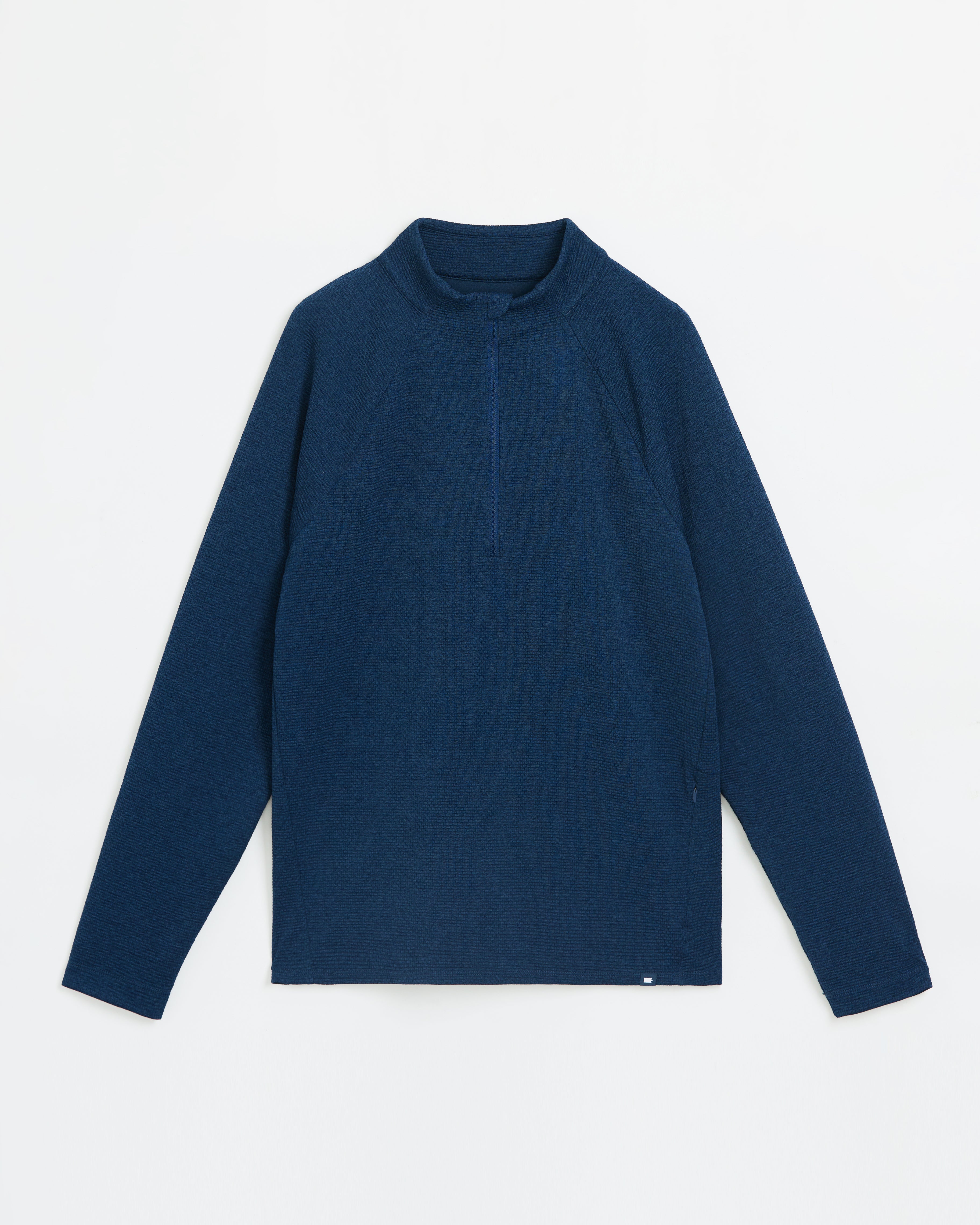 The Active Stretch Melange 1/4 Zip - Blue Melange