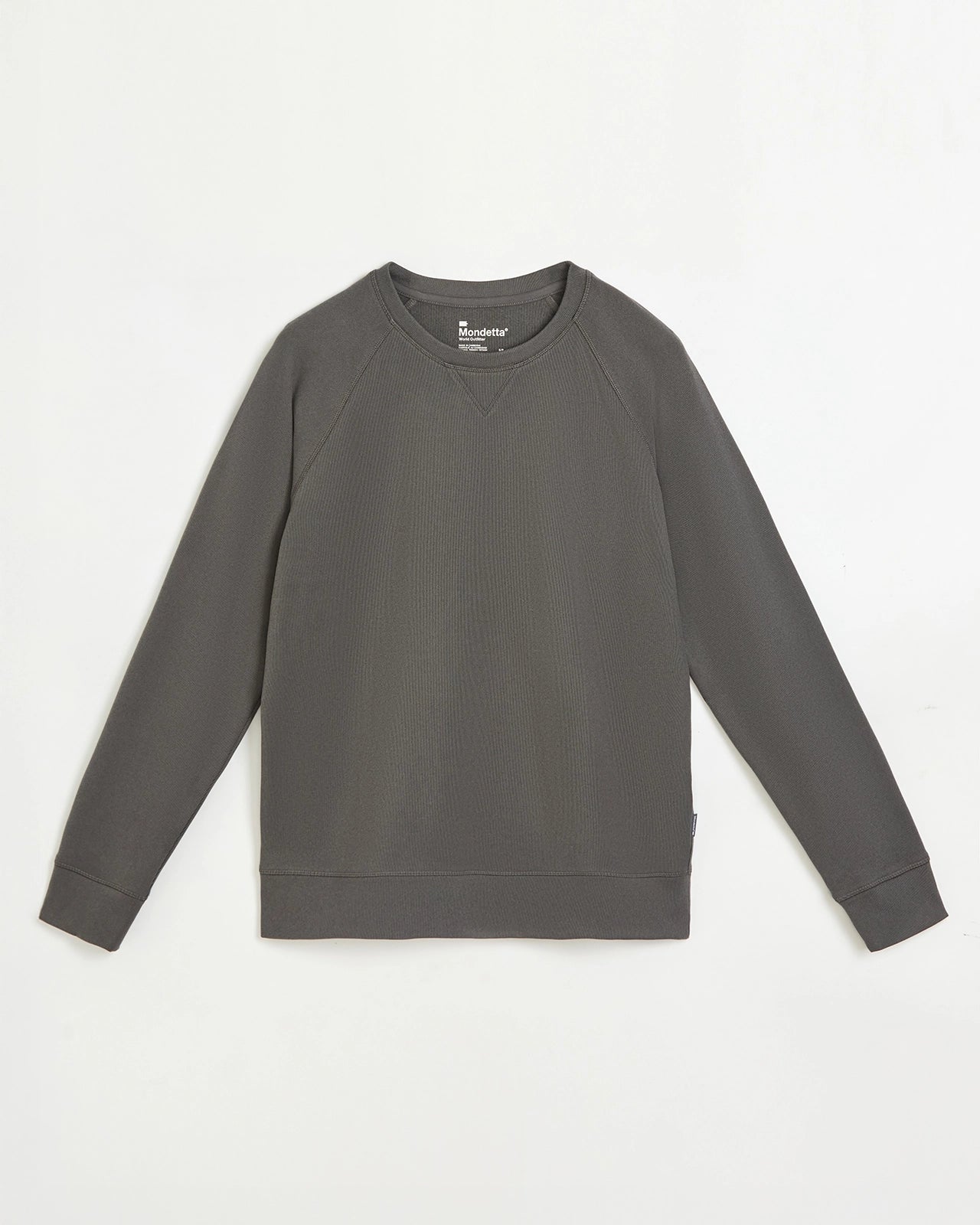 The Soft Luxe Velour Rib Raglan Crew Sweatshirt - Heather Grey